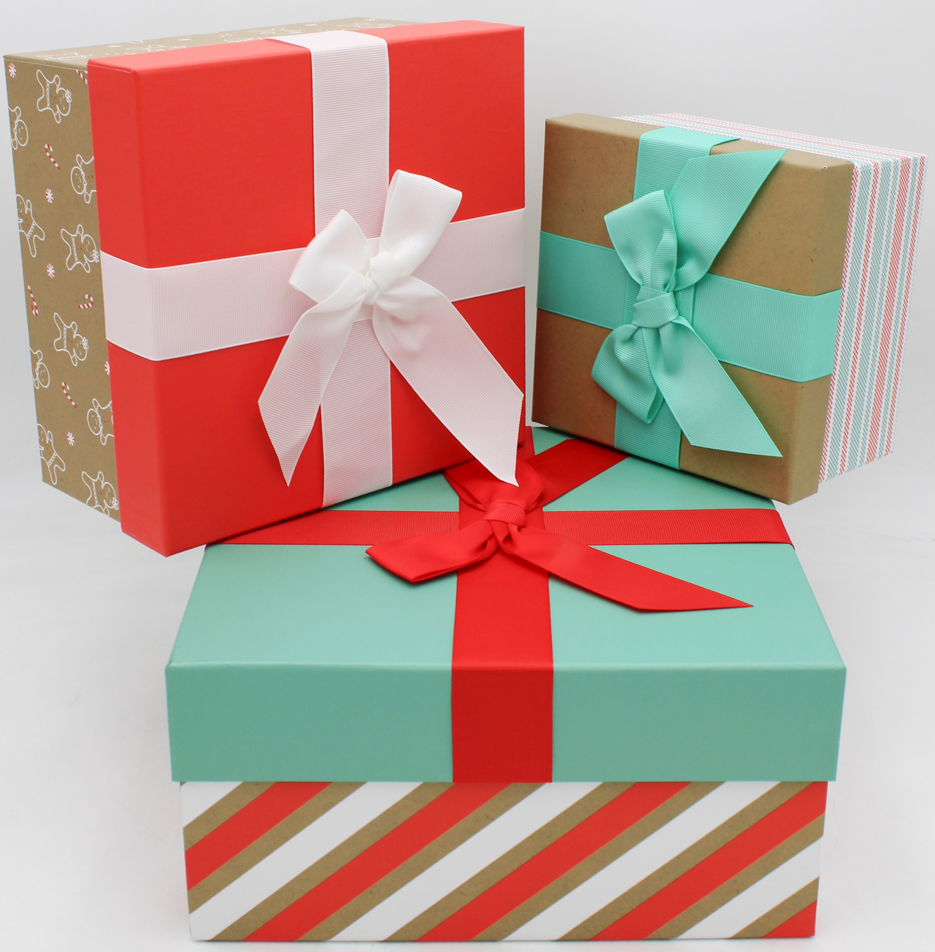 3CT NESTED RECTANGLE GIFT BOXES -  GINGERBREAD