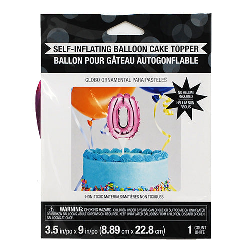 SELF INFLATING BALLOON CAKE TOPPER #0-PINK