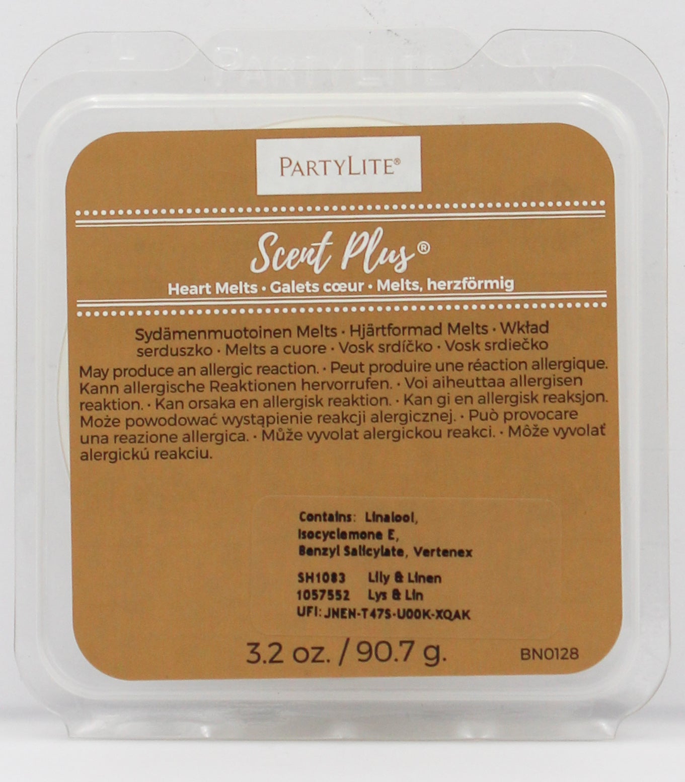 PARTYLITE LILY & LINEN SCENT PLUS HEART MELTS 3.2oz