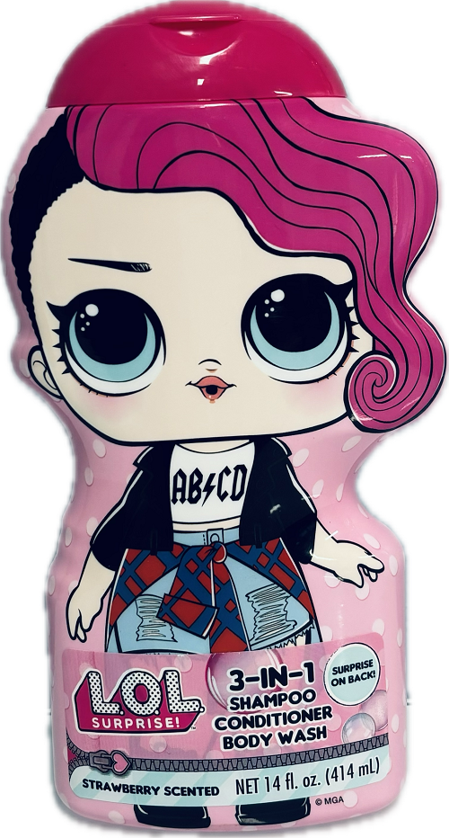 LOL SURPRISE  AB/CD 3in1 SHAMPOO, CONDITIONER BODY WASH 14oz SURPRISE 3 in 1