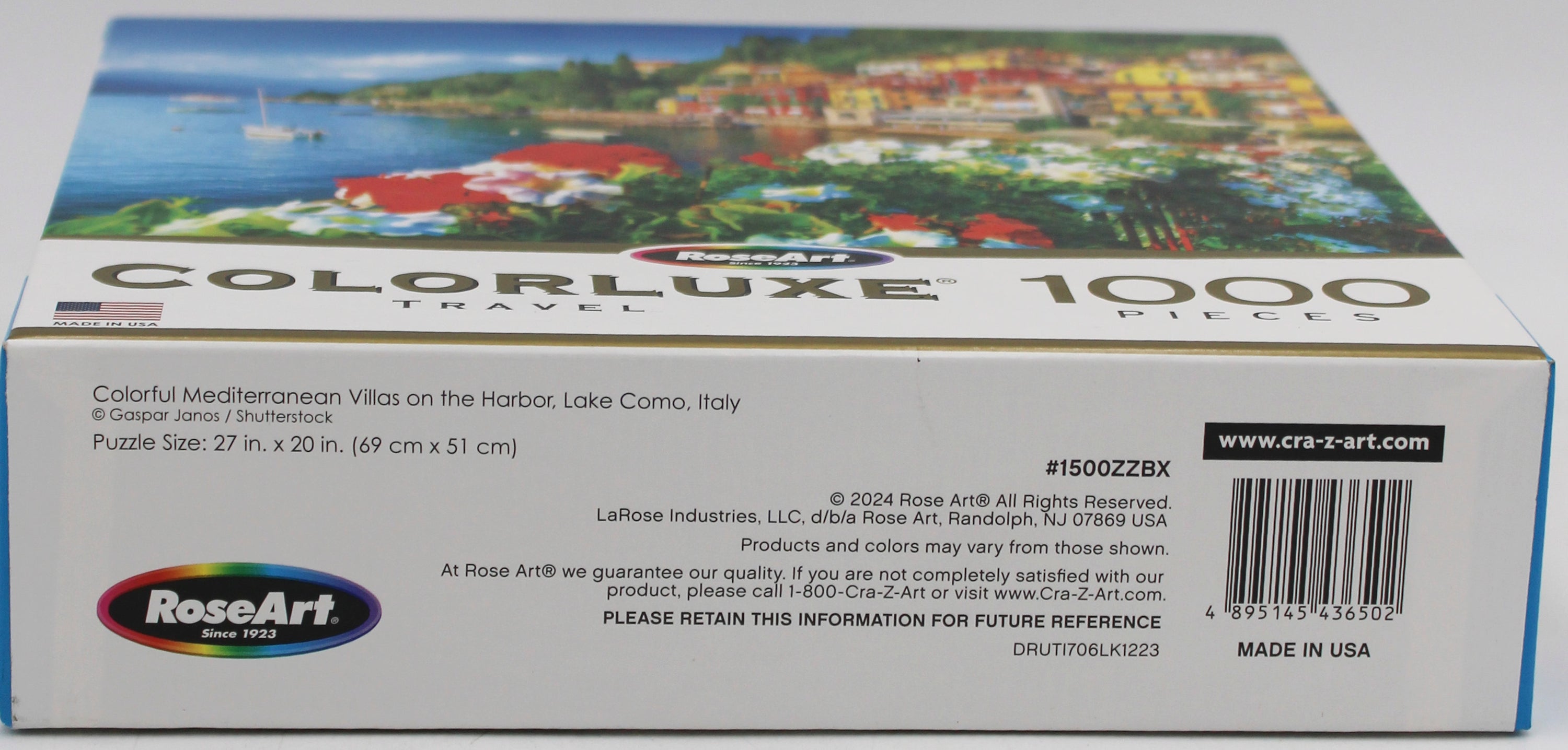 CRA-Z-ART COLORLUXE PUZZLE LAKE COMO MEDITERRANEAN VILLAS 1000PC