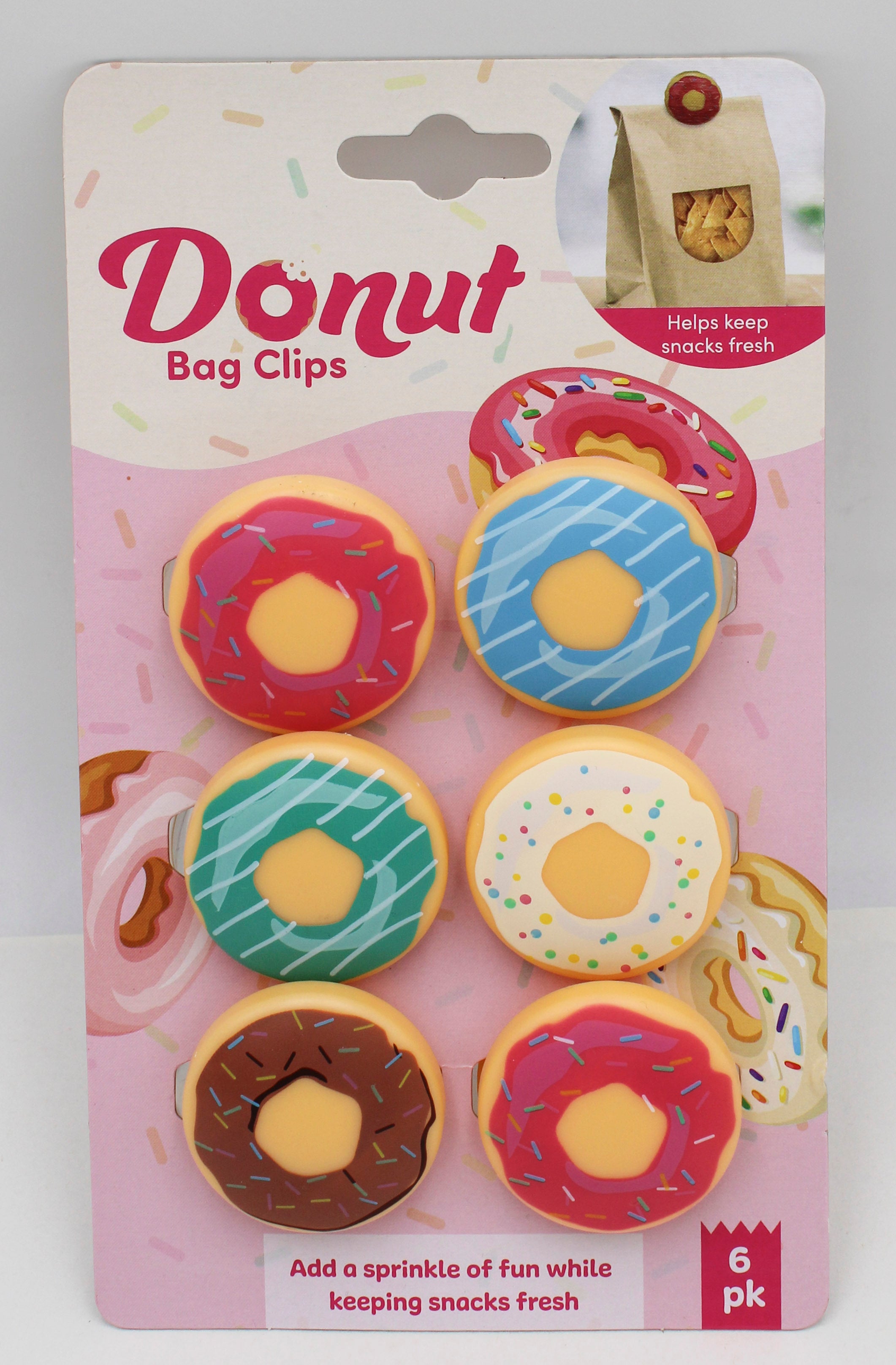 6PC BAG CLIPS - DONUT NI