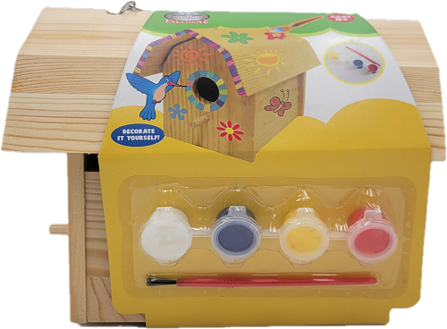 PAINT-A-BARN WOOD BIRDHOUSE 4 PAINT COLORS & BRUSH  0.07oz AGES 5+