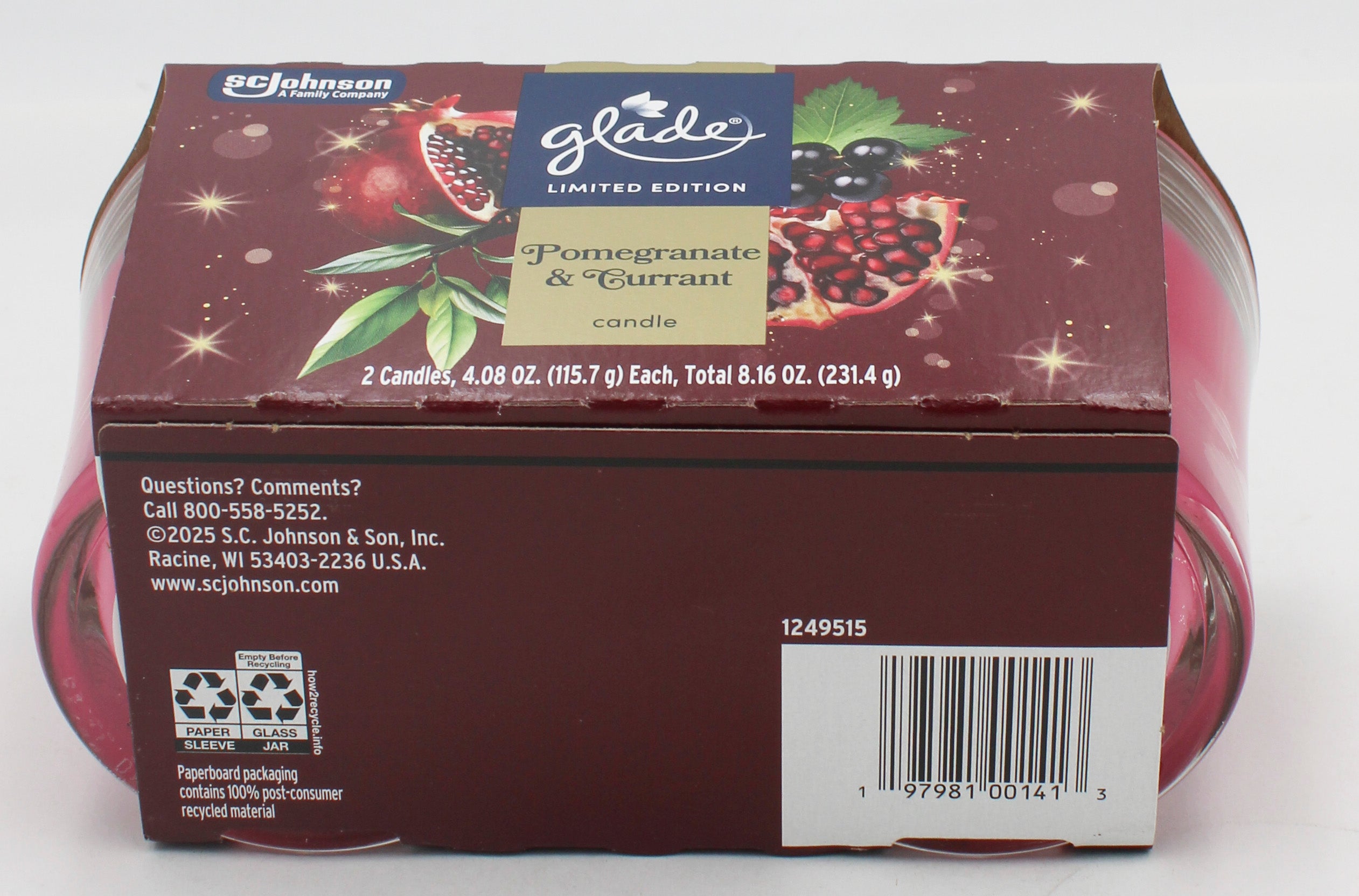 GLADE CANDLE POMEGRANATE & CURRANT 2ct 4.08oz US
