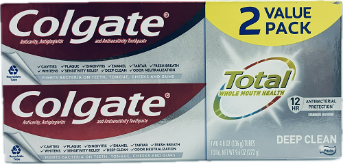 COLGATE TOTAL TOOTHPASTE DEEP CLEAN 2 - 6 - 9.6 OZ NI