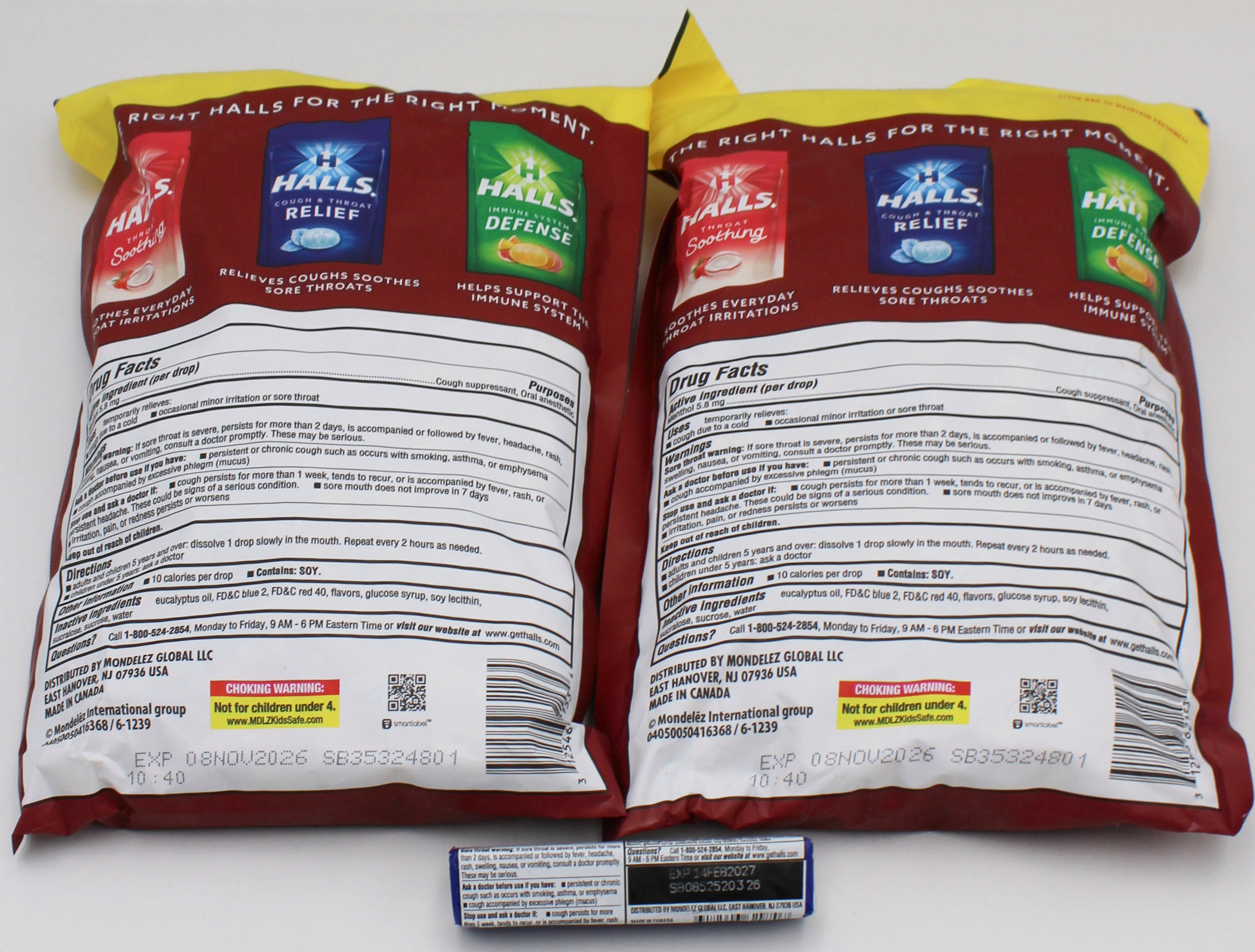 HALLS COUGH DROPS CHERRY 200 ct FREE 9 DROPS STICK EXP 11/8/26