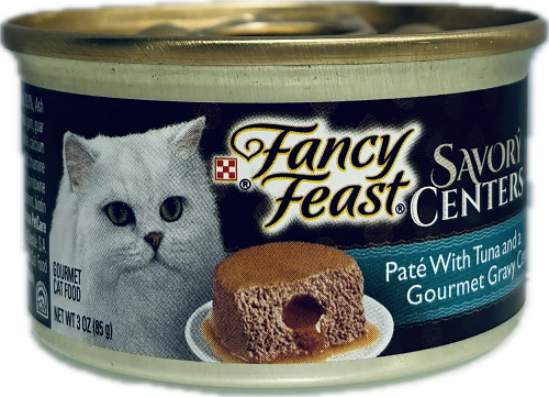 FANCY FEAST CAT FOOD SAVORY CENTERS PATE WITH TUNA AND GRAVY 3oz EXP 11/30/24 NI