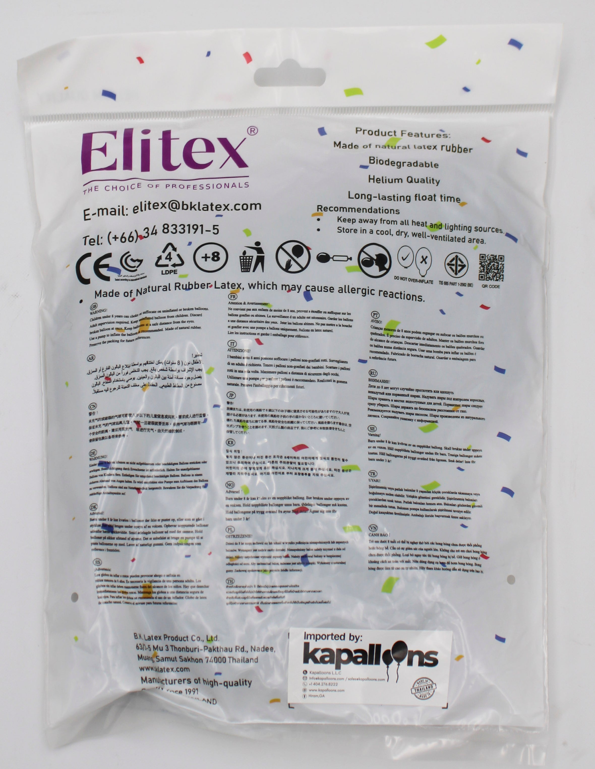 ELITEX 18" GRAY ROUND BALLOON, 10 PACK