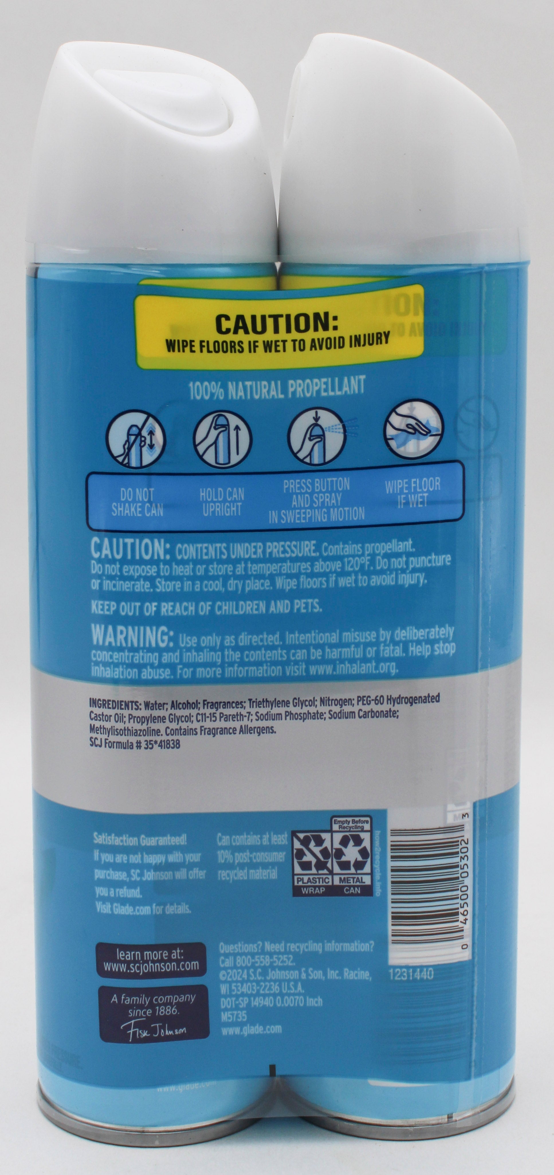 GLADE AEROSOL SPRAY AQUA WAVES 2ct 8oz US