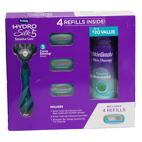 SP SCHICK SENSITIVE CARE 1-RAZOR 4-REFFL 7oz SHAVE GEL(P.P$20)
