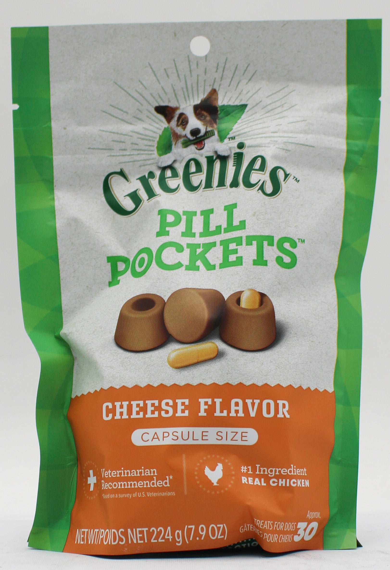 GREENIES PILL POCKETS CHEESE FLAVOR LARGE CAPSULE SIZE SOFT DOG TREATS 7.9 OZ (30 PK) BB 3/1/2027