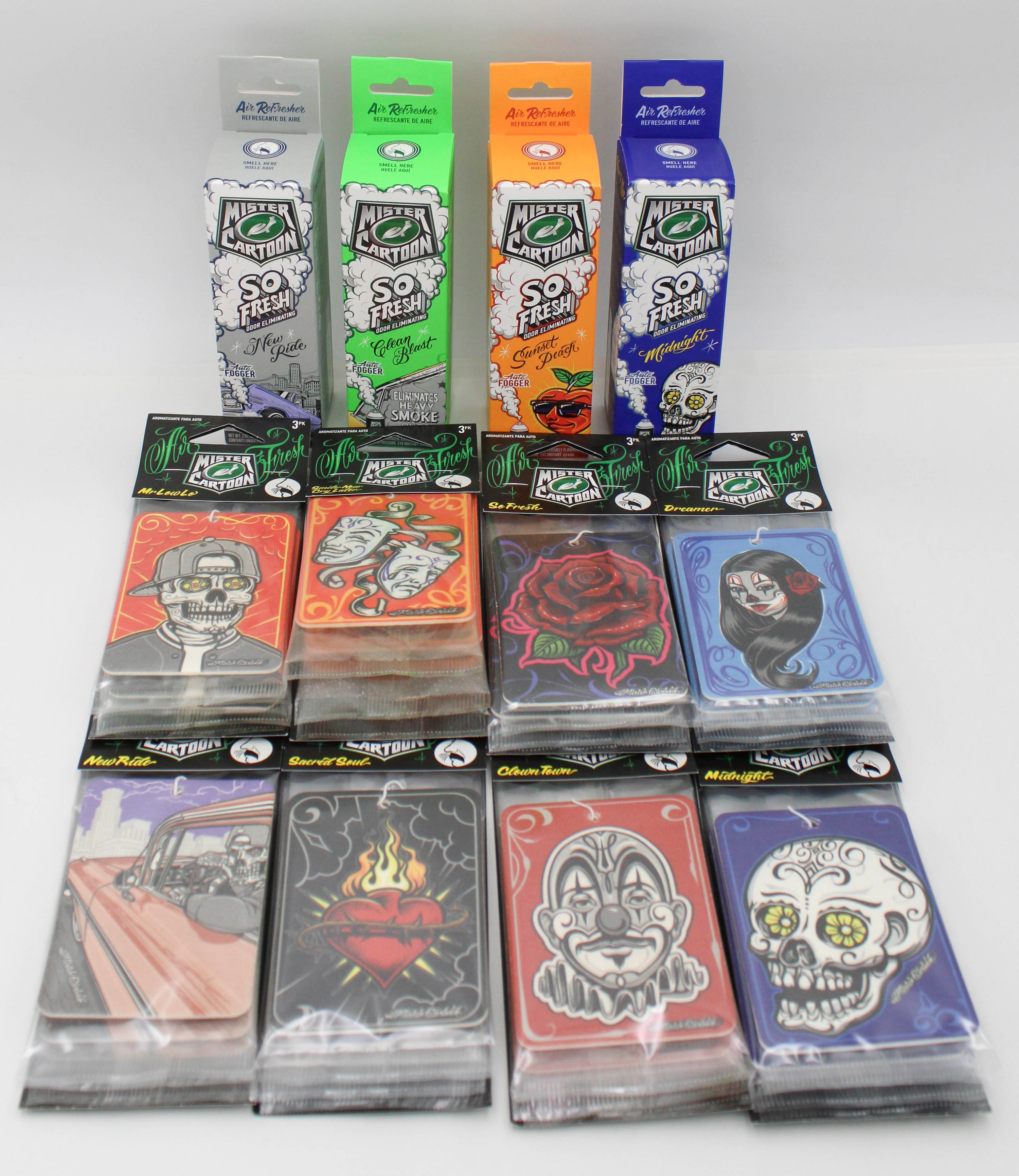 SP MISTER CARTOON AUTO FOGGER & 3CT AIR FRESHENER ASSORTER DISPLAY