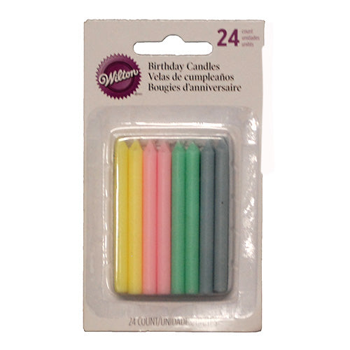 WILTON CELEBRATION CANDLES BIRTHDAY SOFT COLORS 24CT