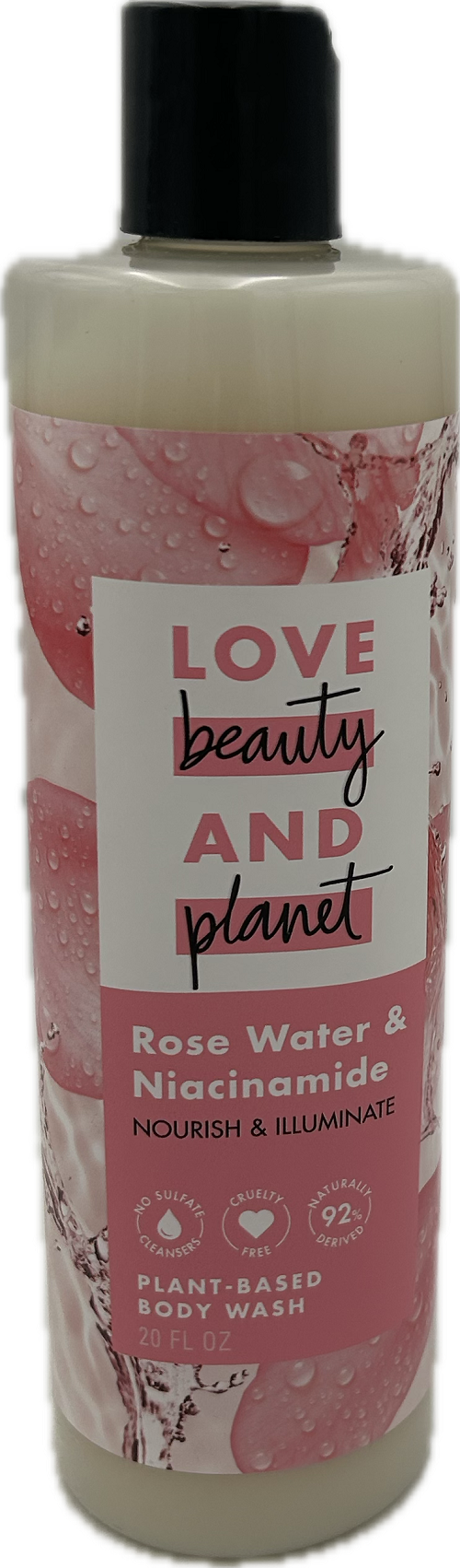 LOVE BEAUTY PLANET BODY WASH ROSE 20oz.