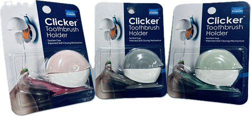 GRAND FUSION CLICKER TOOTHBRUSH PLASTIC HOLDER ASSORTED COLOR