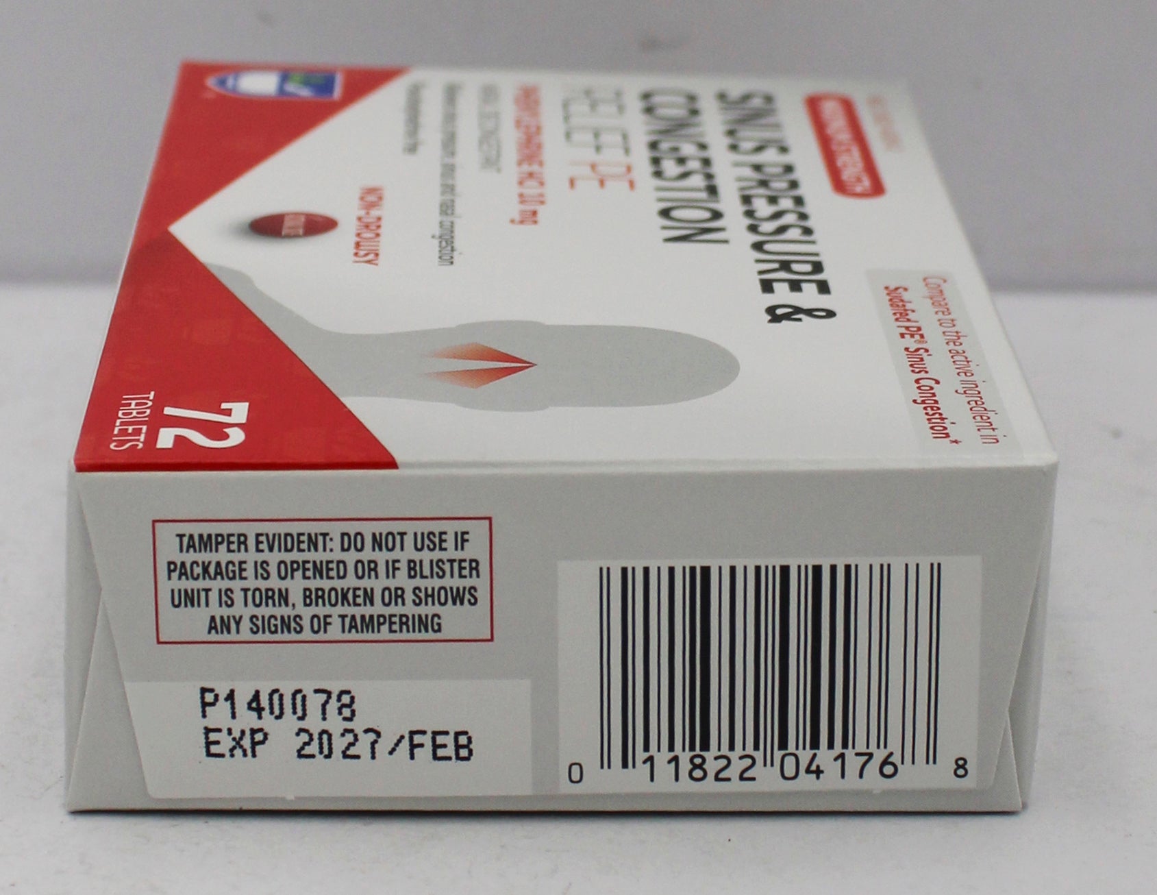 RITE AID SINUS PRESSURE & CONGESTION RELIEF PE TABLETS 72ct EXP 2/15/2027 COMPARES TO Sudafed
