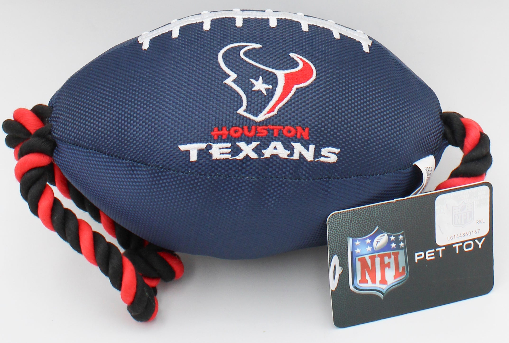 NFL Houston Texans Nylon Football Dog Toy | Bulk Pet Toy