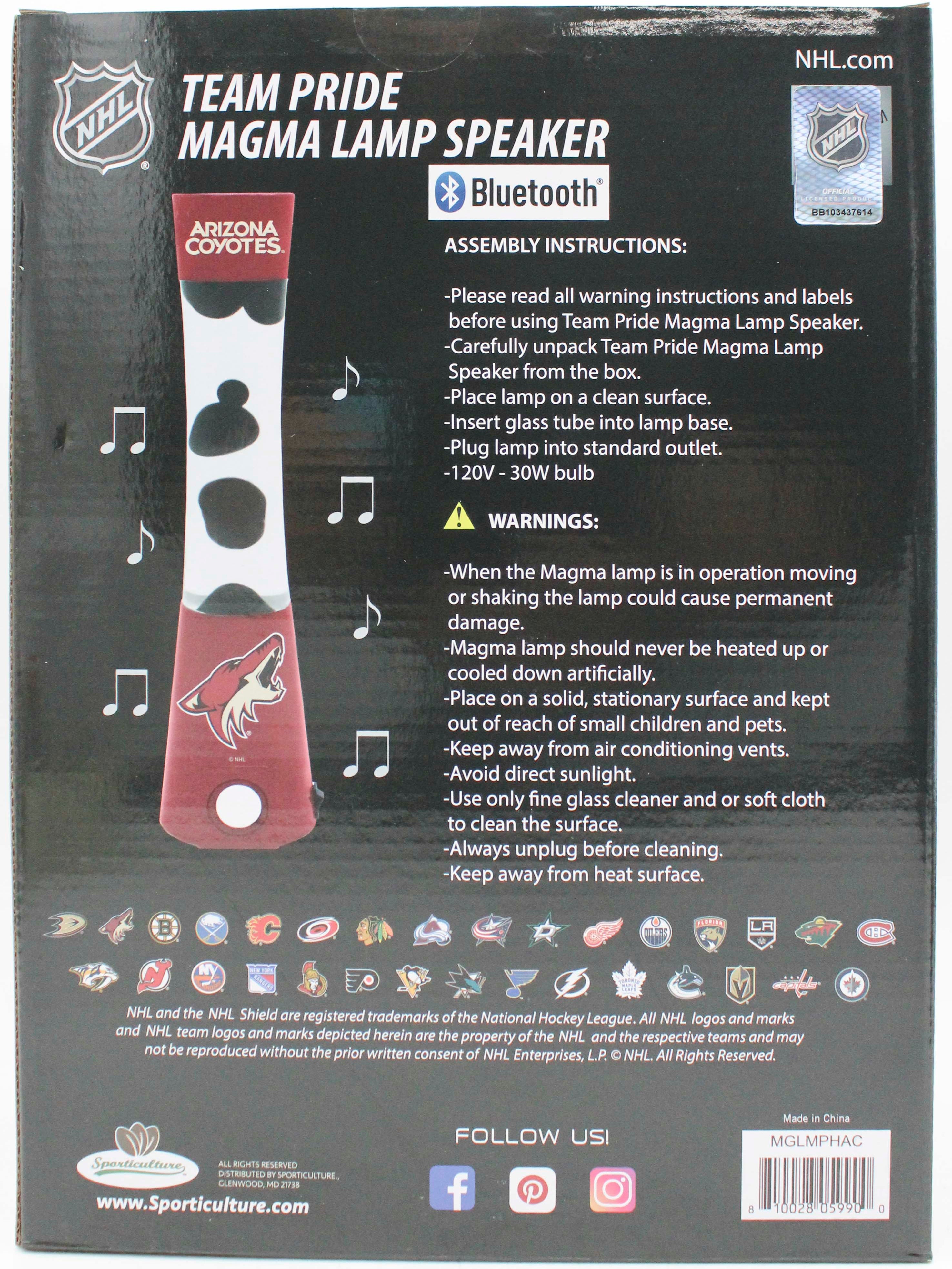 NHL ARIZONA COYOTES LAVA LAMP SPEAKER 16.5"
