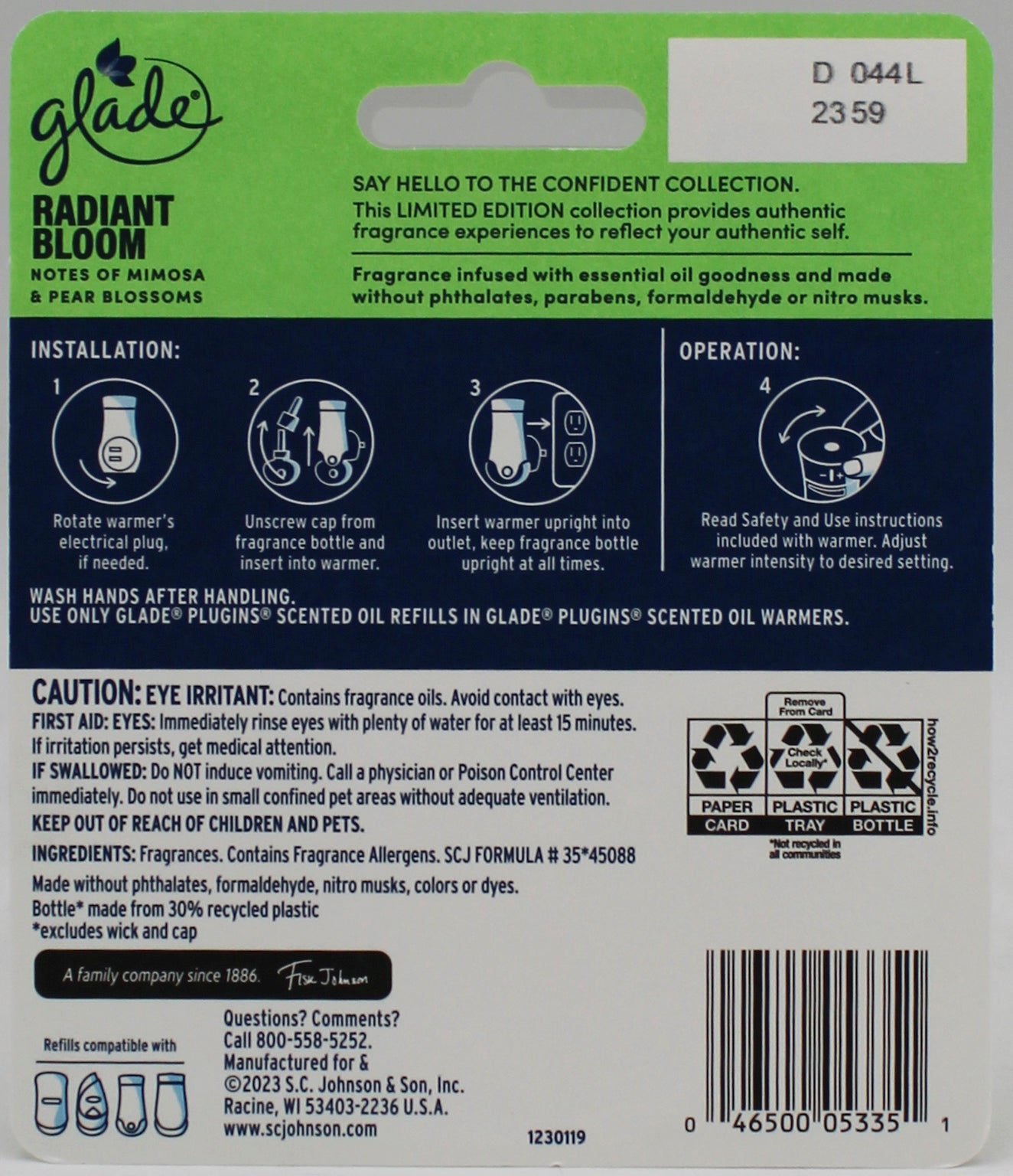 GLADE PLUGINS SCENTED OIL RADIANT BLOOM 2ct 0.67floz US