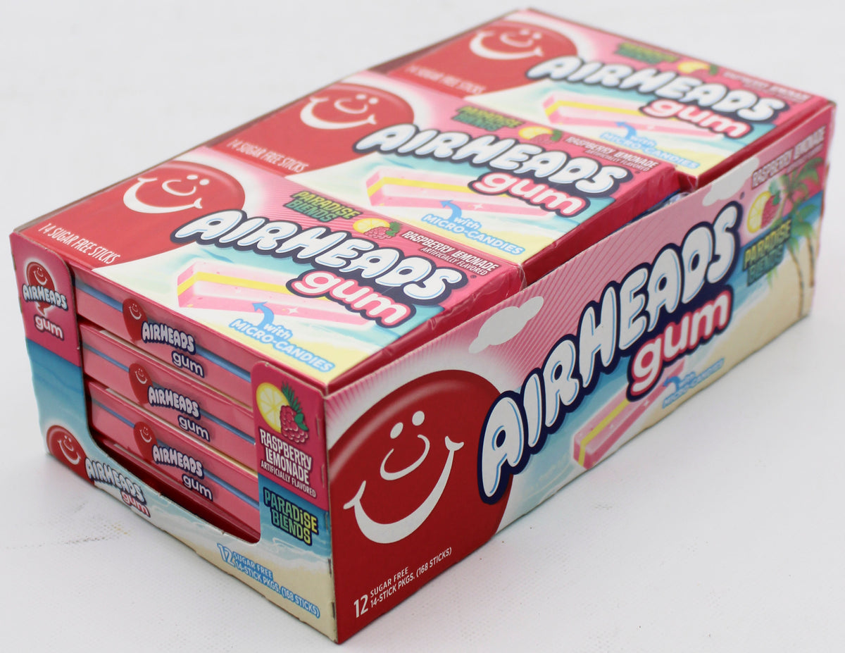 AIRHEADS SUGAR-FREE CHEWING GUM, RASPBERRY LEMONADE, 14-PIECE PACK BB 6/30/27 NI