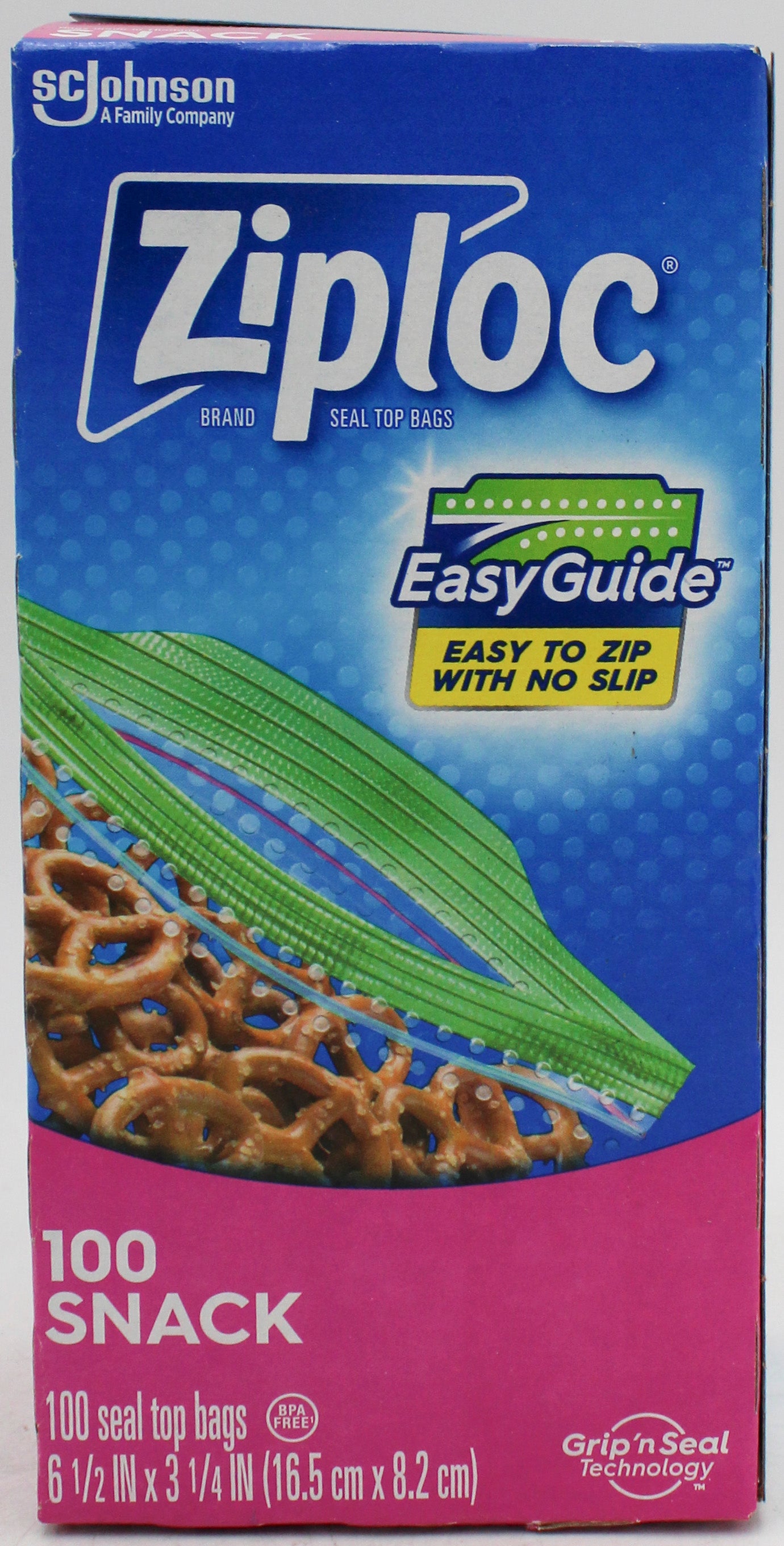 SP ZIPLOC BAG 100CT SNACK SEAL TOP