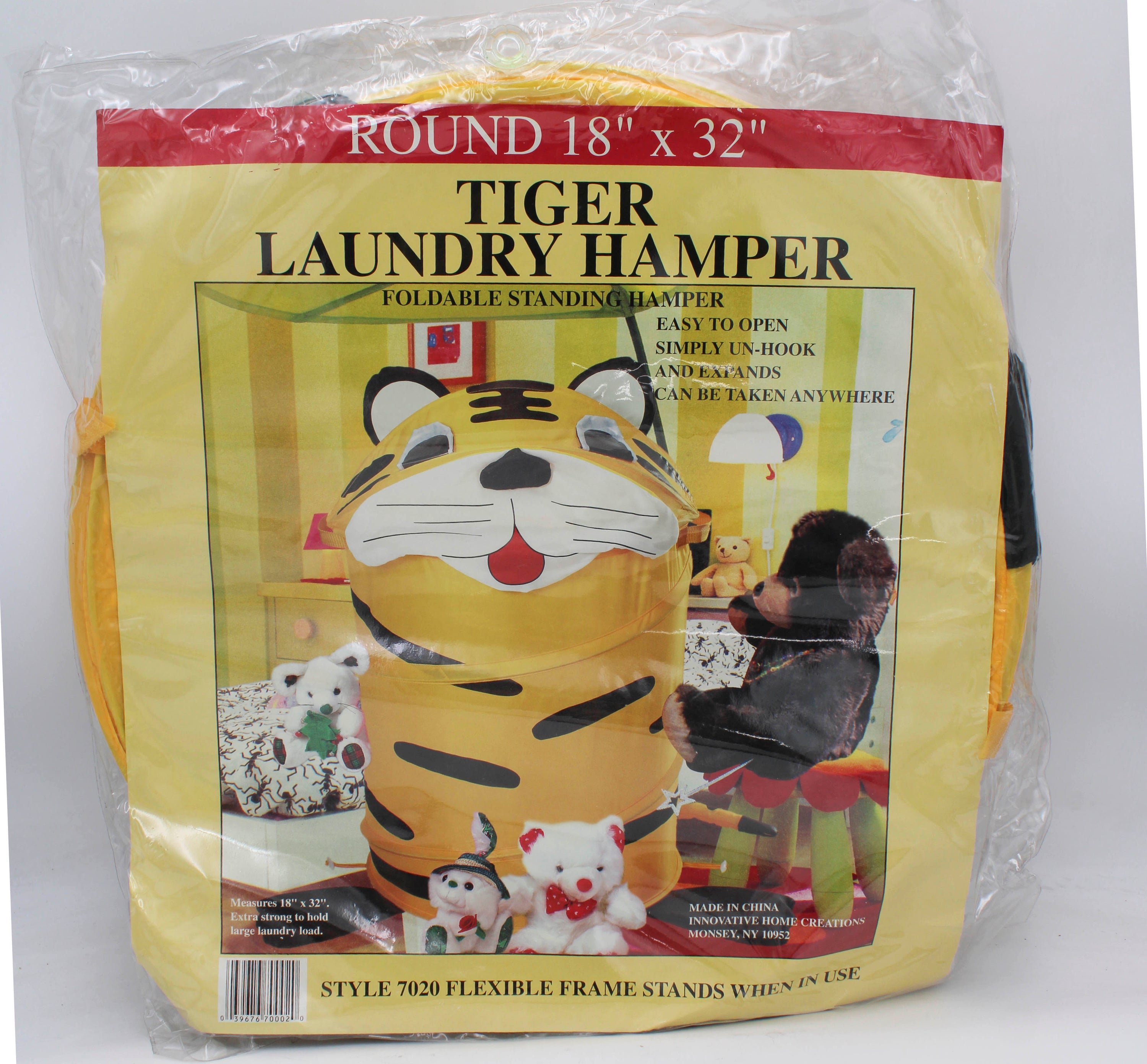 18''x32'' FOLDABLE STANDING HAMPER - TIGER