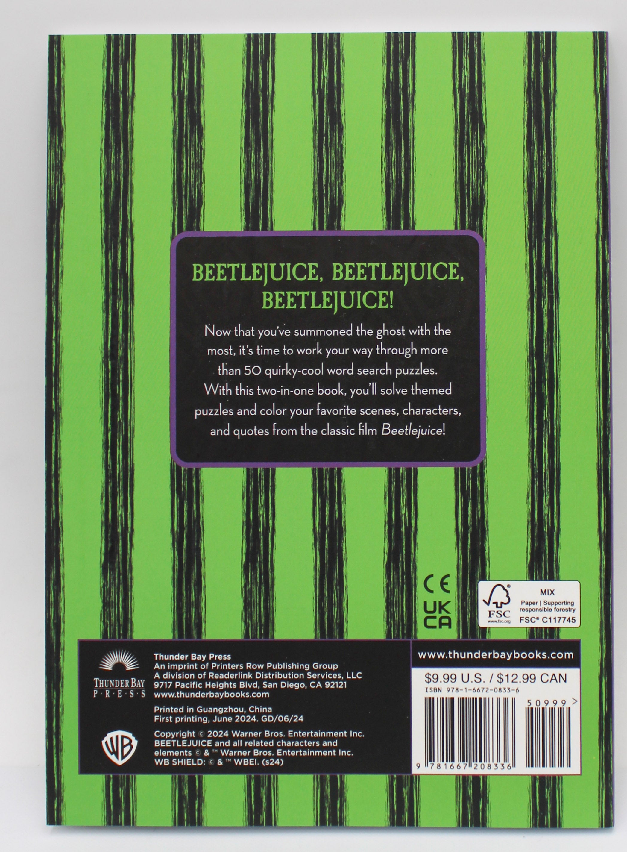 Beetlejuice Word Search & Coloring Book 120 Pages Bulk