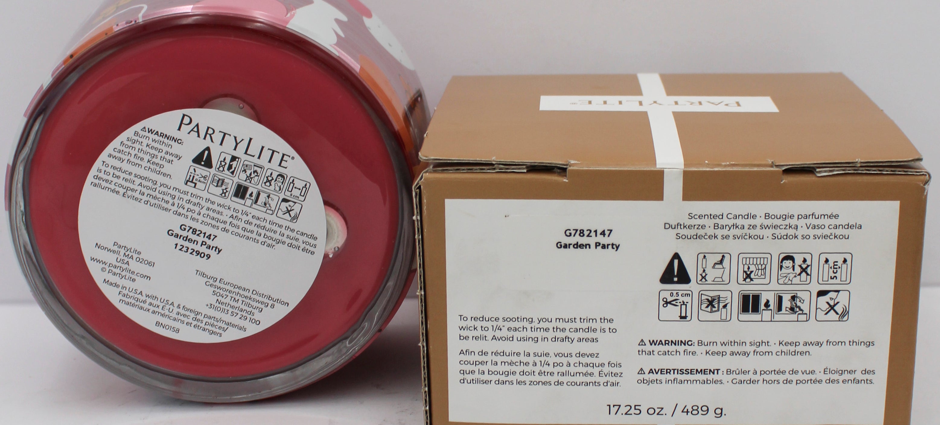 PARTYLITE GARDEN PARTY 4-WICK JAR CANDLE 17.25oz