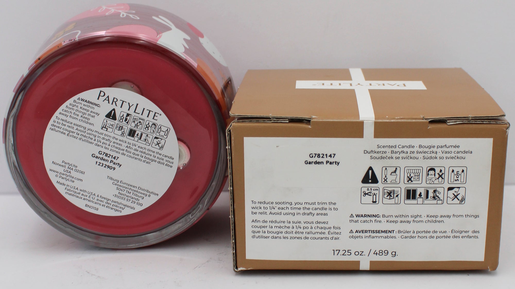 PARTYLITE GARDEN PARTY 4-WICK JAR CANDLE 17.25oz