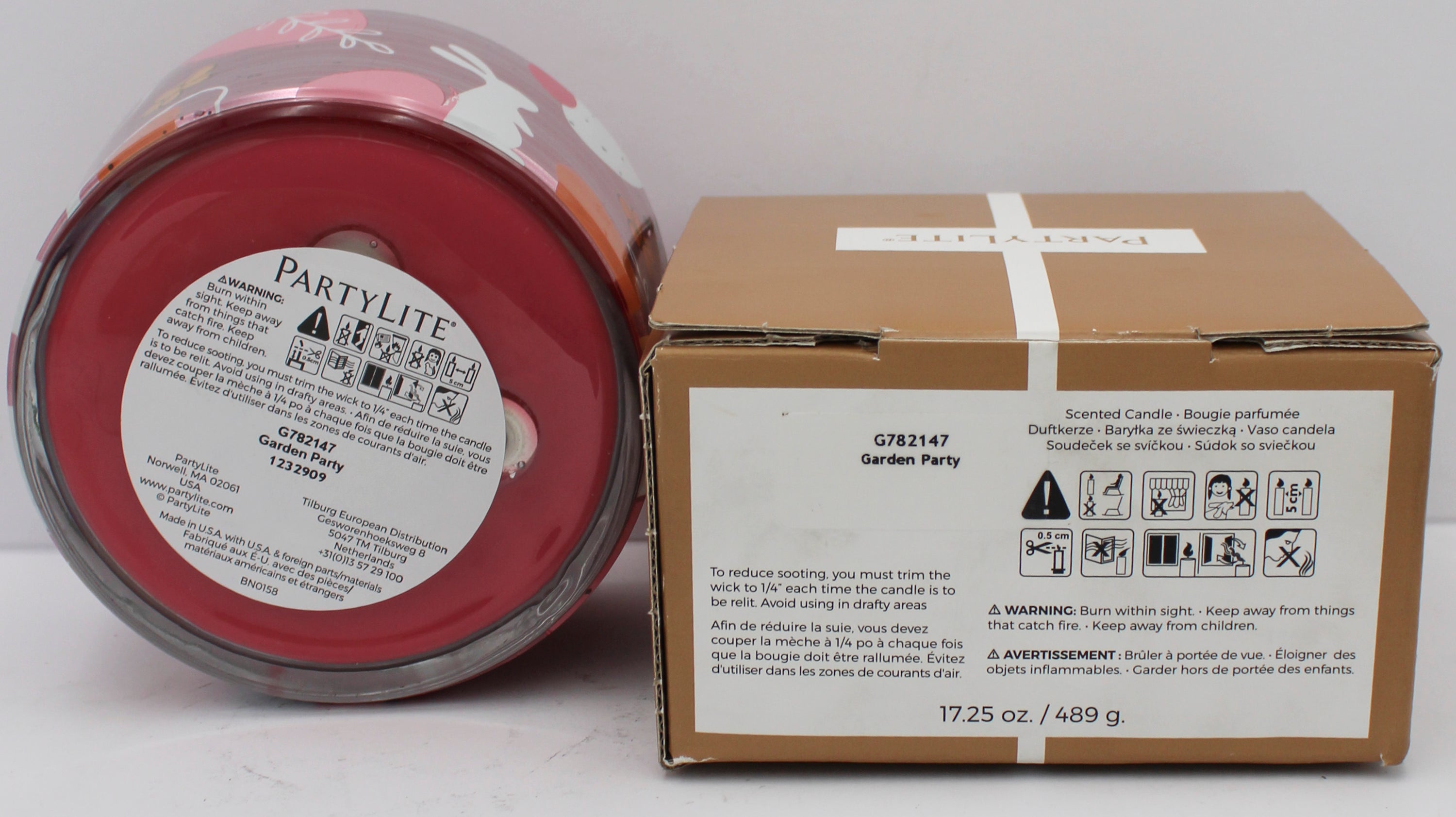 PARTYLITE GARDEN PARTY 4-WICK JAR CANDLE 17.25oz