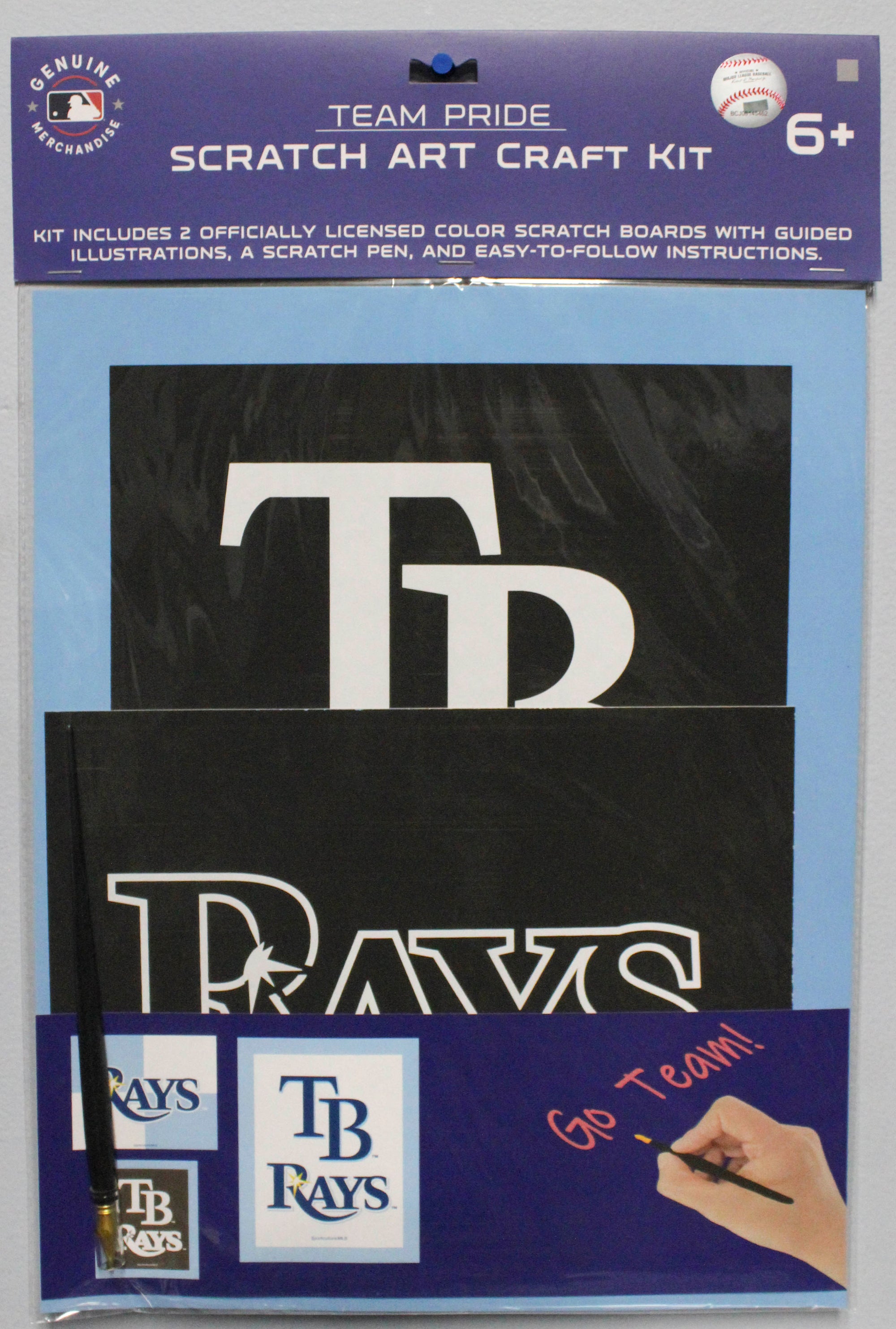 OFFICIALLY LICENSED TAMPA BAY RAYS SCRATCH ART CRAFT KIT