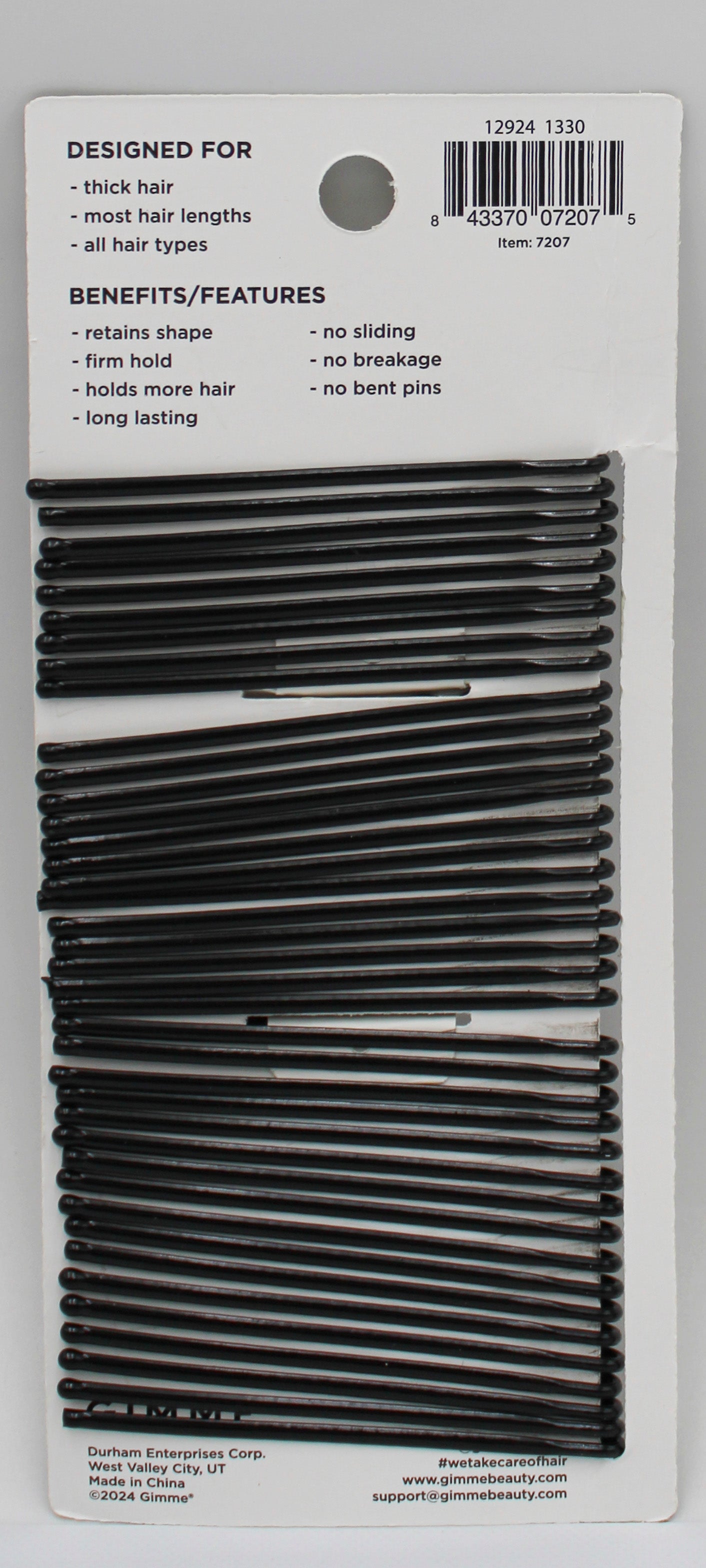 GIMME 40ct Black Bobby Pins Wholesale Pack
