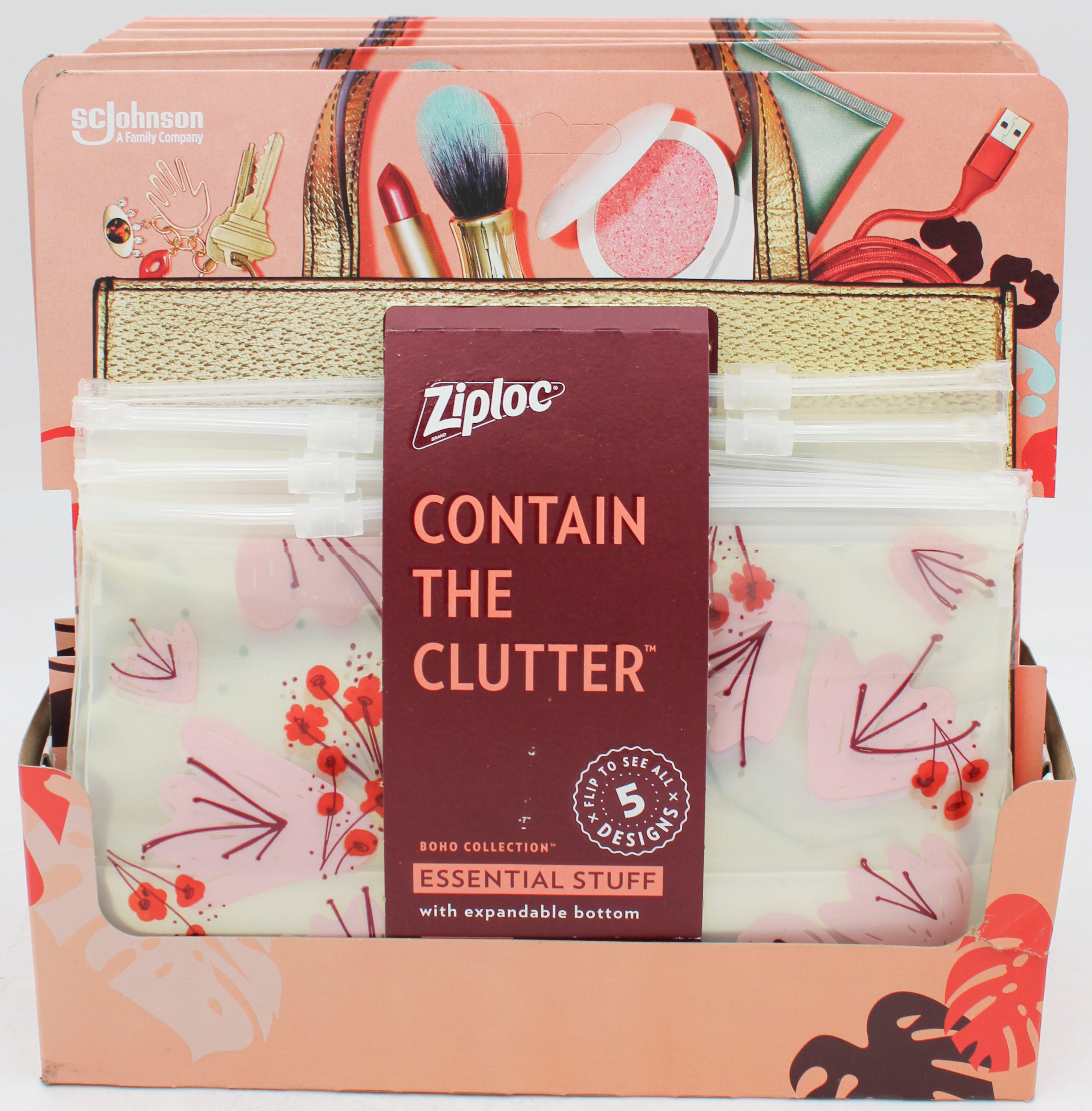 ZIPLOC REUSABLE BAG 5CT-BOHO ASST