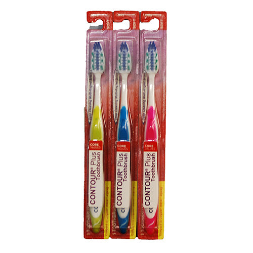CORE VALUES CONTOUR PLUS TOOTHBRUSH ASST COLORS-SOFT – The Bazaar Inc