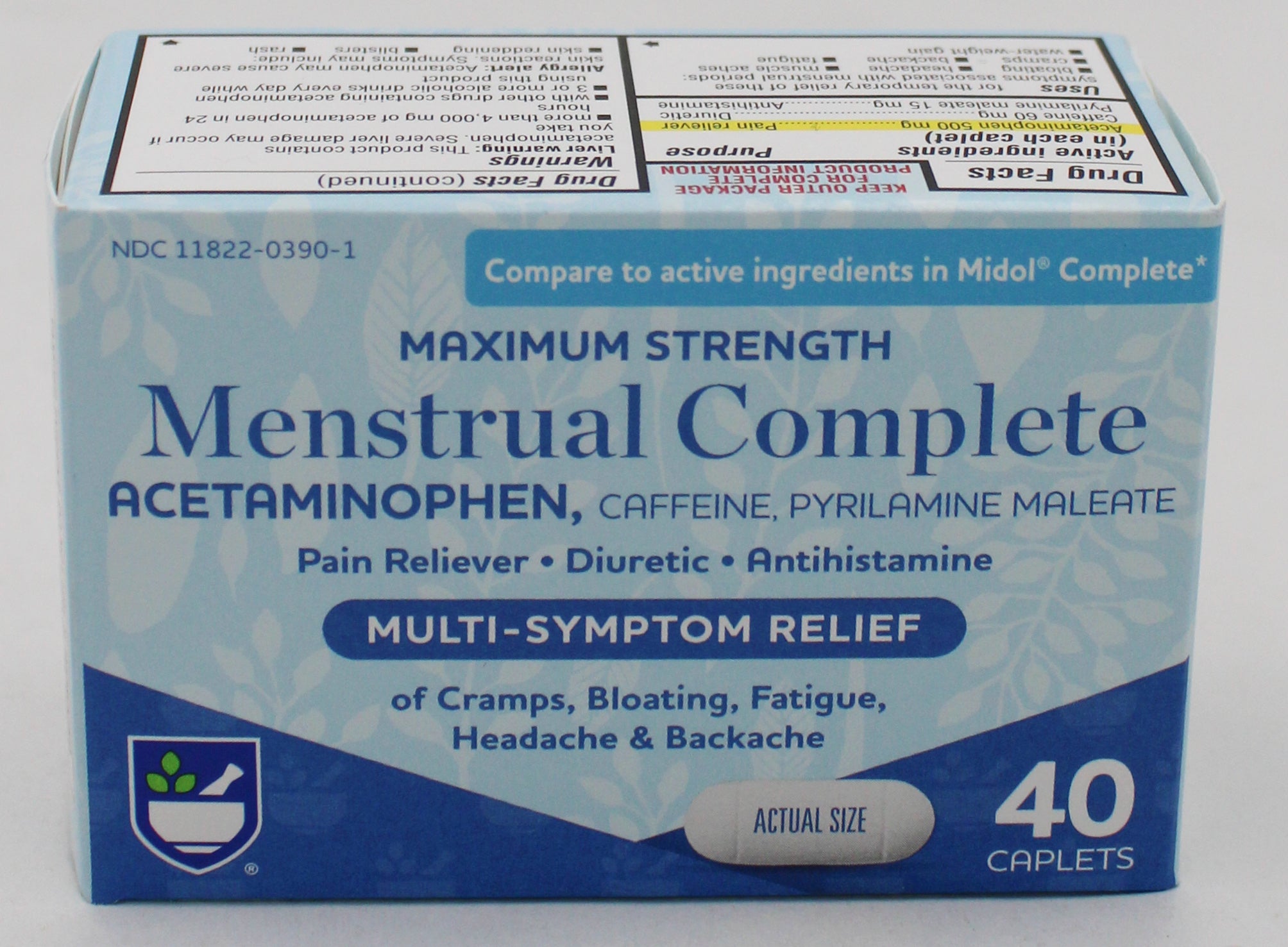 RITE AID MULTI SYMPTOM MENSTRUAL RELIEF CAPLETS 40ct EXP 5/15/2027 COMPARES TO Midol Complete