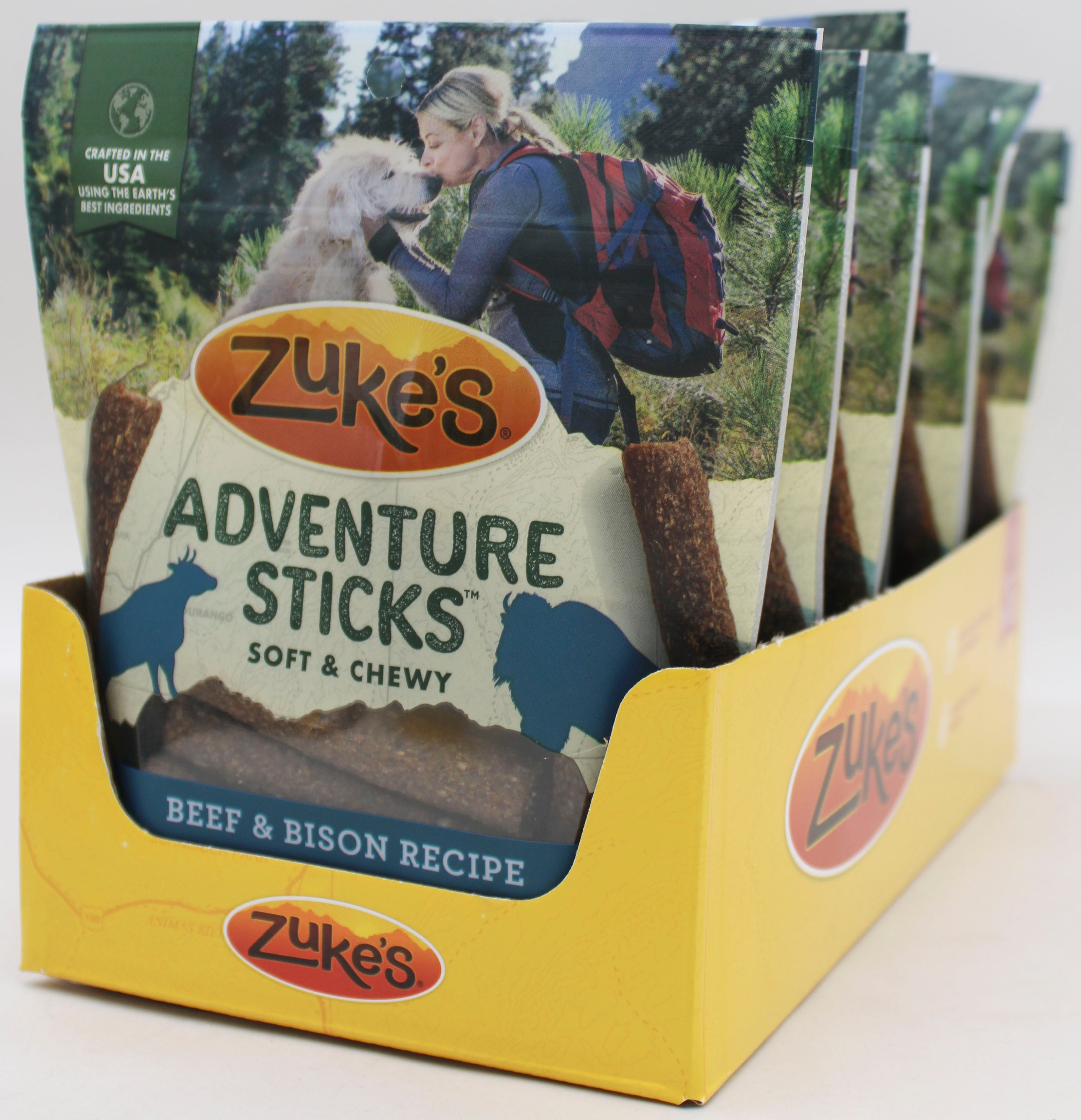 PURINA ZUKE'S ADVENTURE STICKS BEEF & BISON 6oz BB 1/31/27 NI