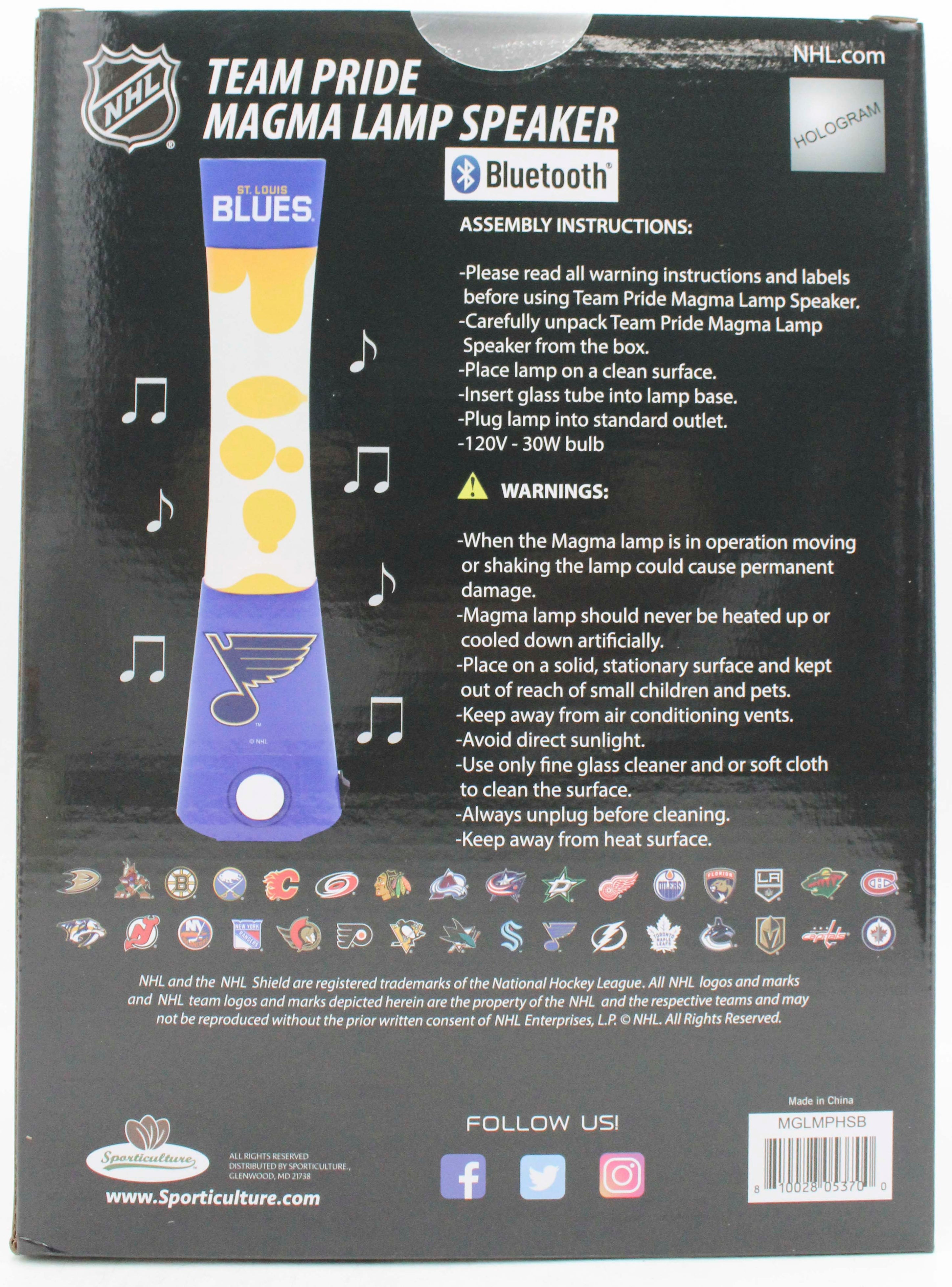 NHL ST. LOUIS BLUES LAVA LAMP SPEAKER 16.5"
