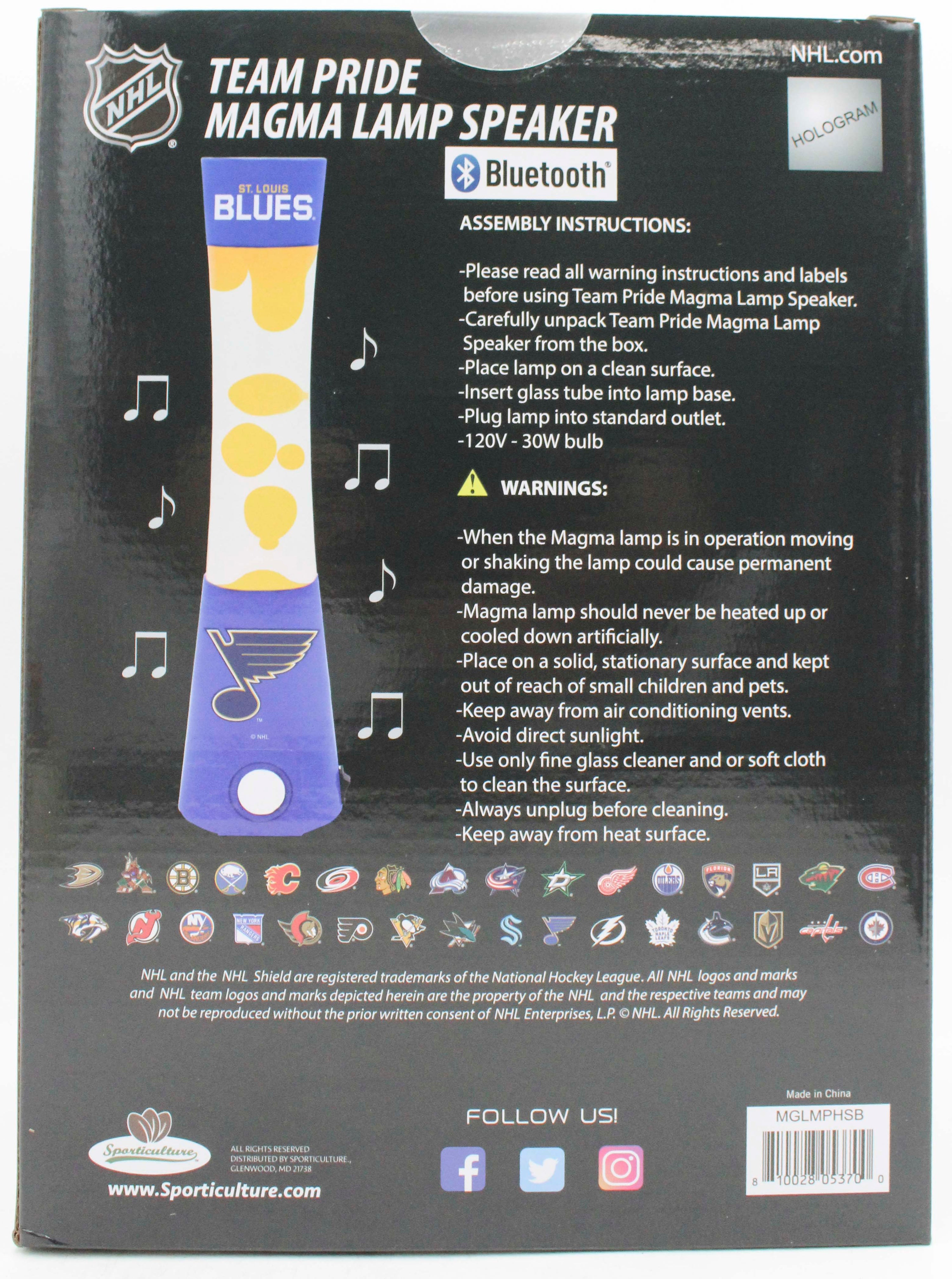 NHL ST. LOUIS BLUES LAVA LAMP SPEAKER 16.5"