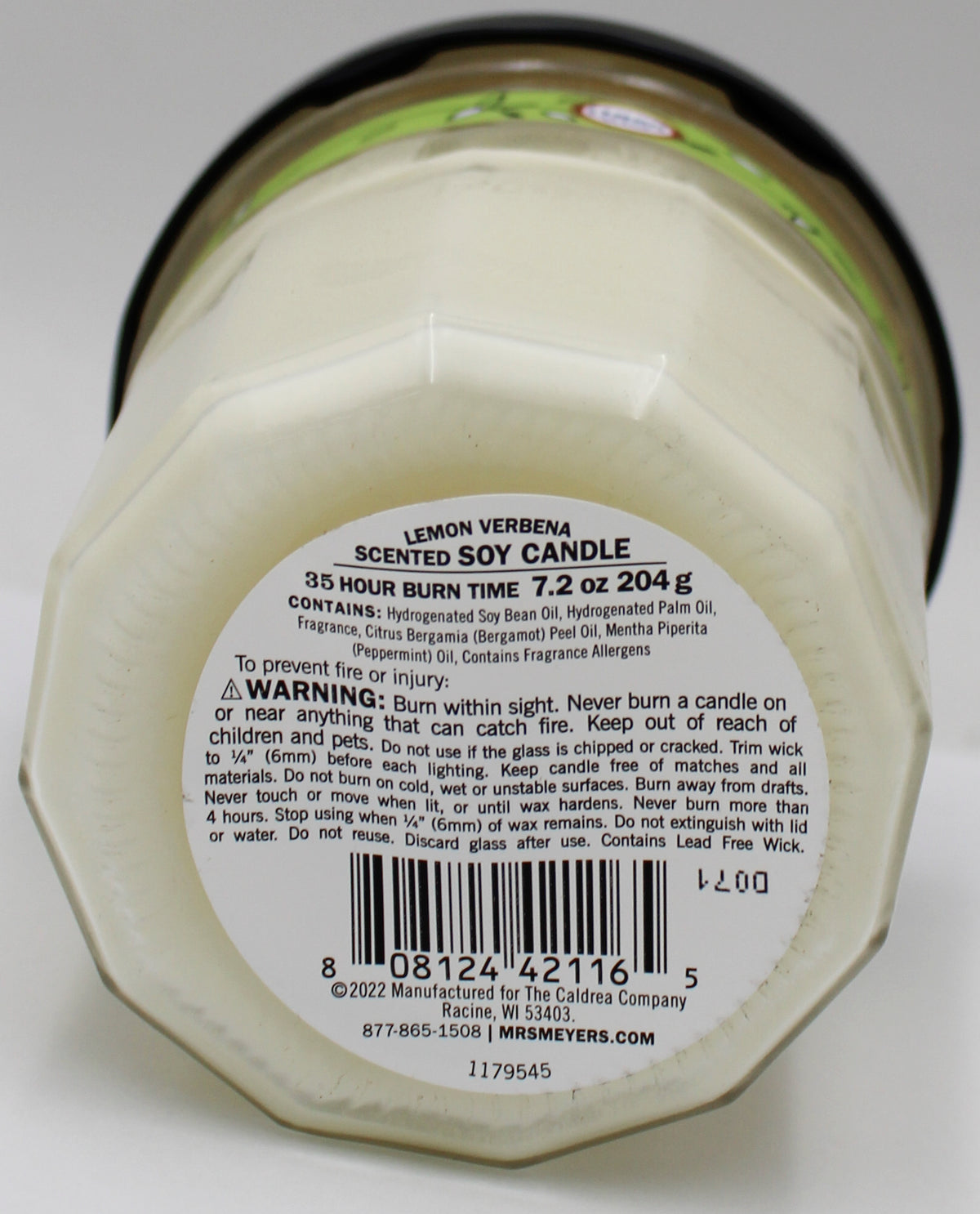 MRS MEYERS SOY CANDLE LEMON VERBENA 7.2oz US