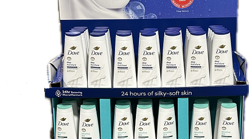 DOVE BODY WASH MIXED 20oz ENDSTAND