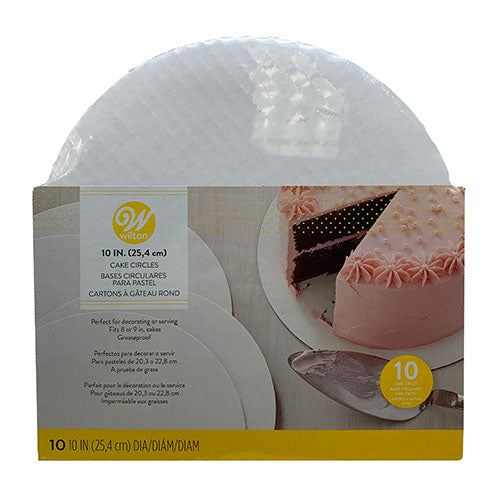 WILTON CAKE CIRCLE 10"/10CT-WHITE.