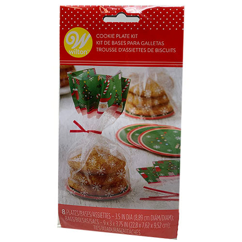 COOKIE PLATE 3.5"/8CT W/BAGS-XMAS