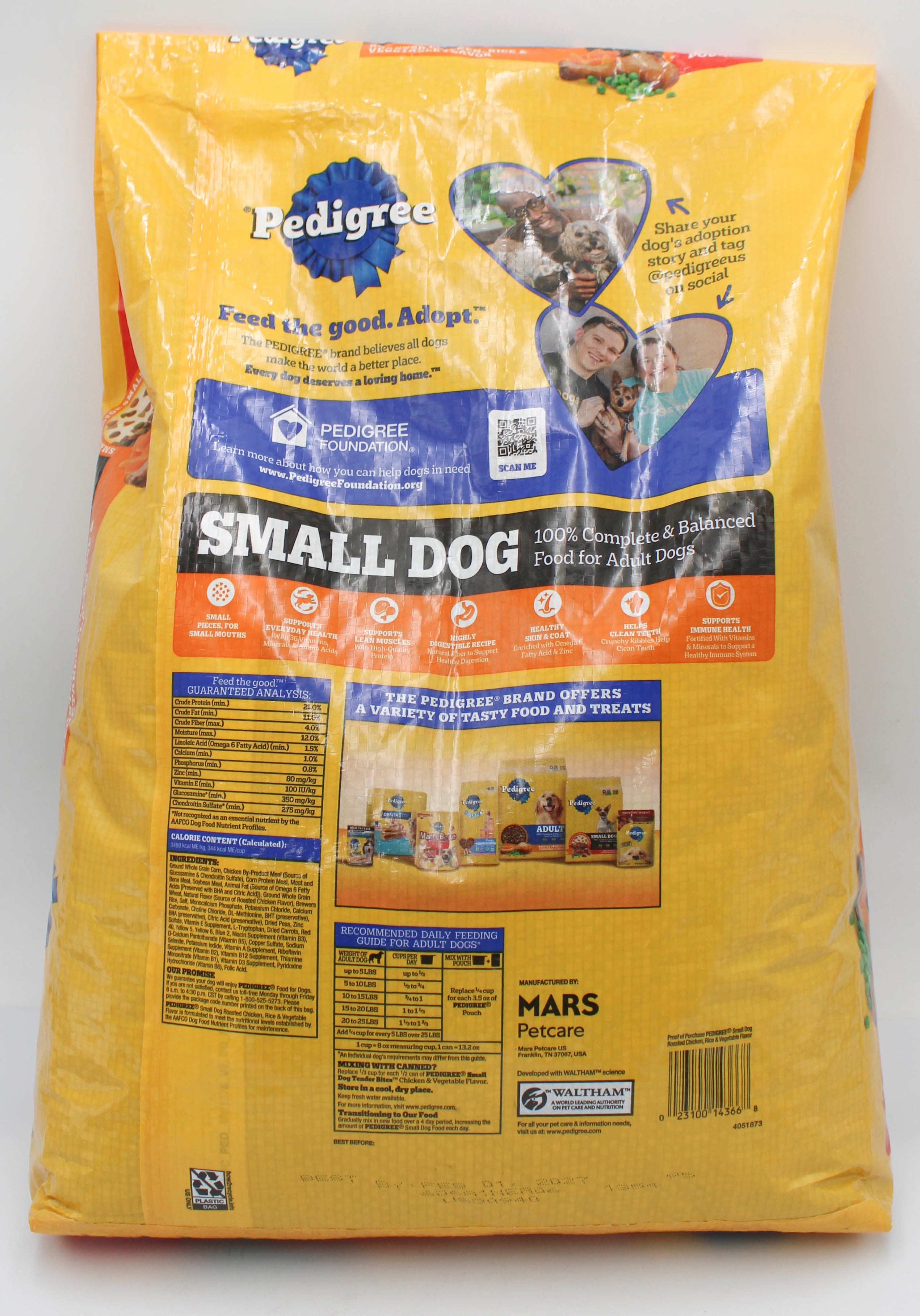 PEDIGREE ADULT SMALL DOG DRY DOG FOOD ROASTED CHICKEN AND VEGETABLE FLAVOR 14 LB. BAG BB 2/1/2027