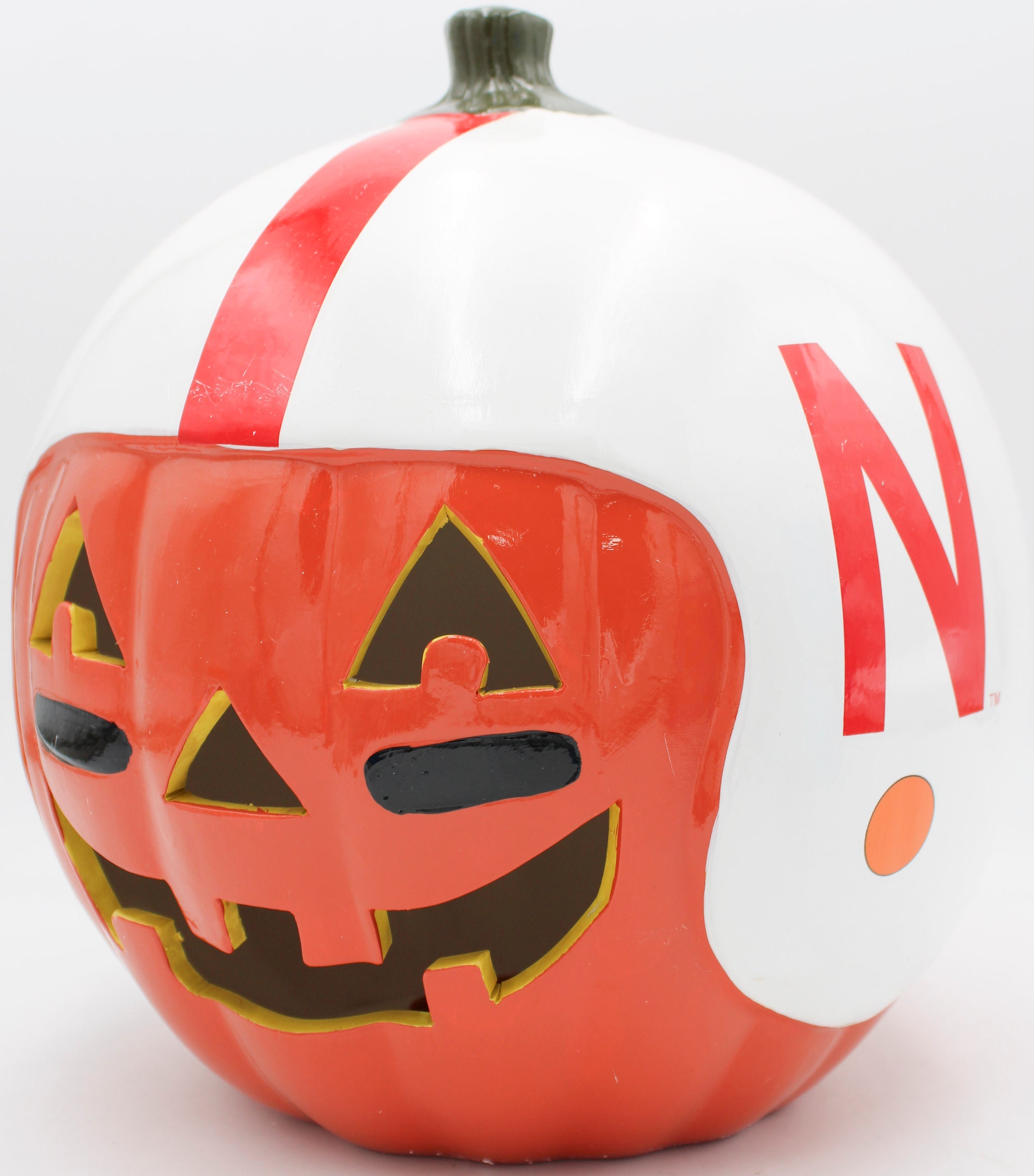 OFFICIALLY LICENCED NEBRASKA HUSKERS CERAMIC PUMPKIN HELMET 10"