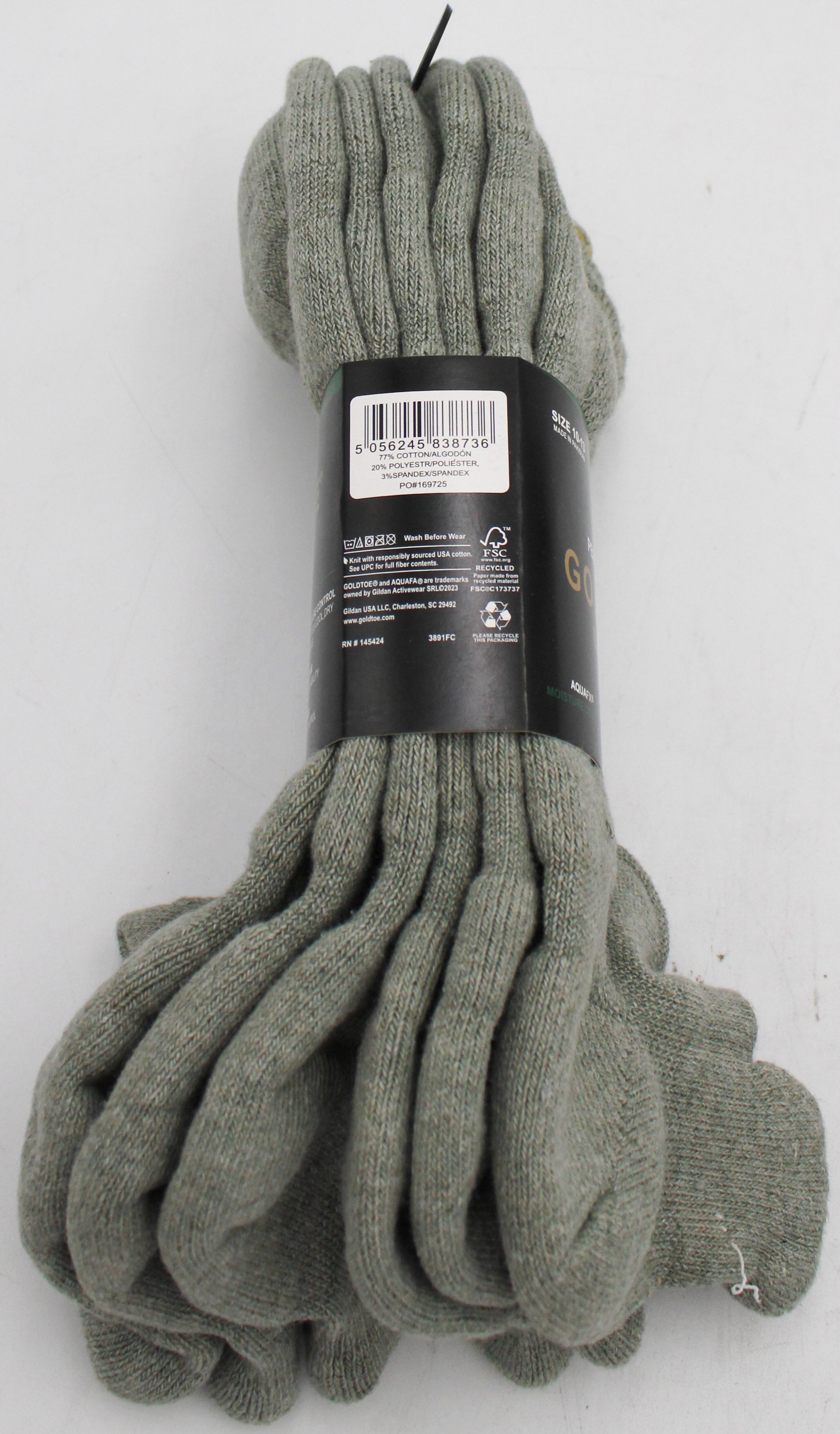 GOLDTOE 3PK MENS LOWCUT SOCKS D-GREEN SZ 10-13 NI