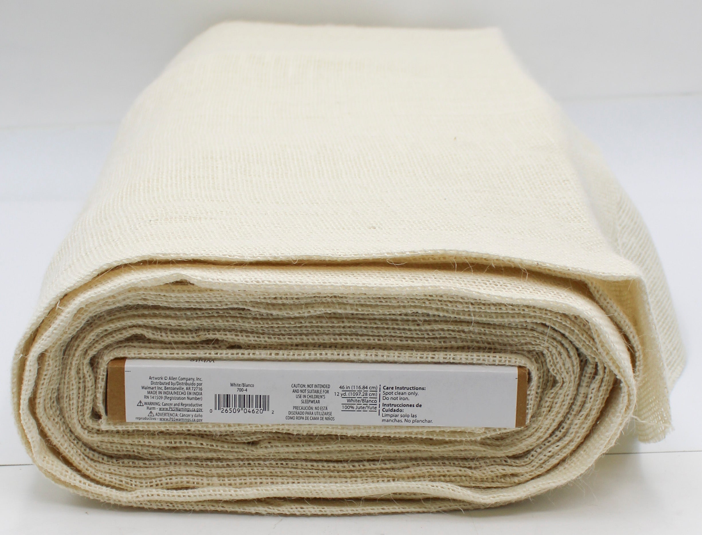 BULK BURLAP - 46" W x 12 YD - WHITE