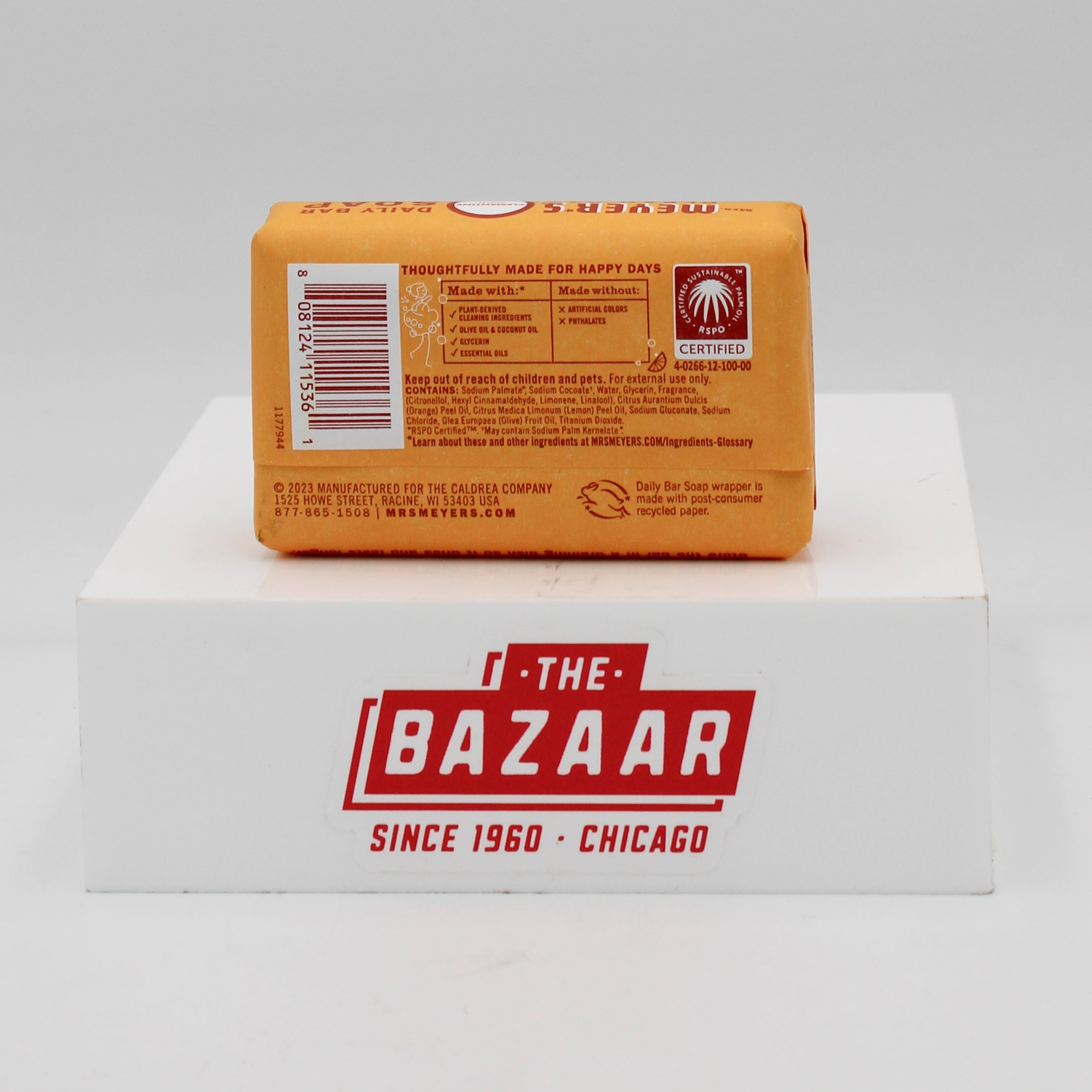 MRS MEYERS BAR SOAP CLEMENTINE 5.3oz US