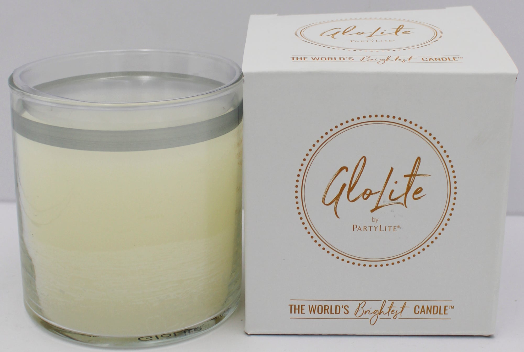 PARTYLITE GLO SUN-KISSED LINEN SCENTED JAR CANDLE 15.5oz