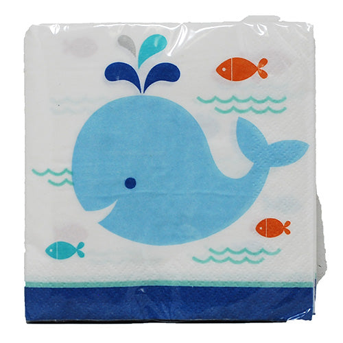 2 PLY BEVERAGE NAPKIN LIL' SPOUT BLUE 9 4/5 X 9 3/4"/16 CT