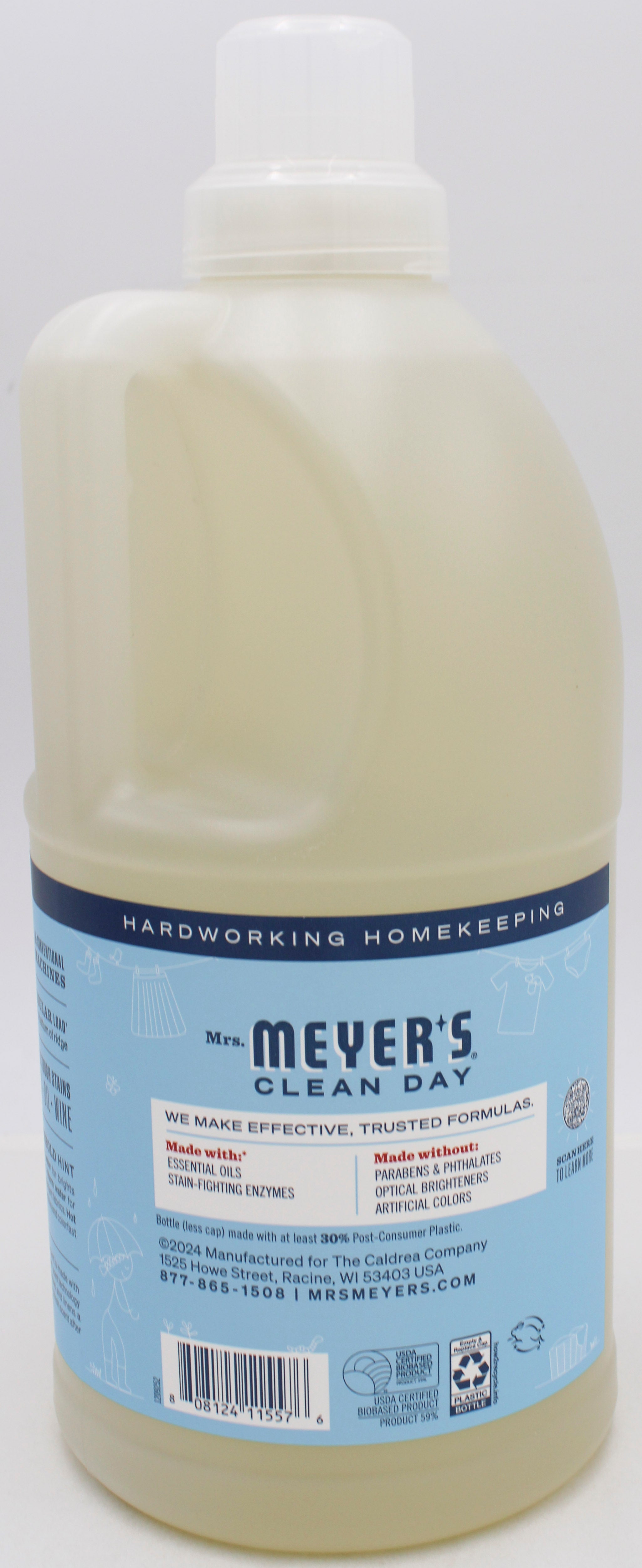 MRS MEYERS LIQUID LAUNDRY DETERGENT RAIN WATER 64oz